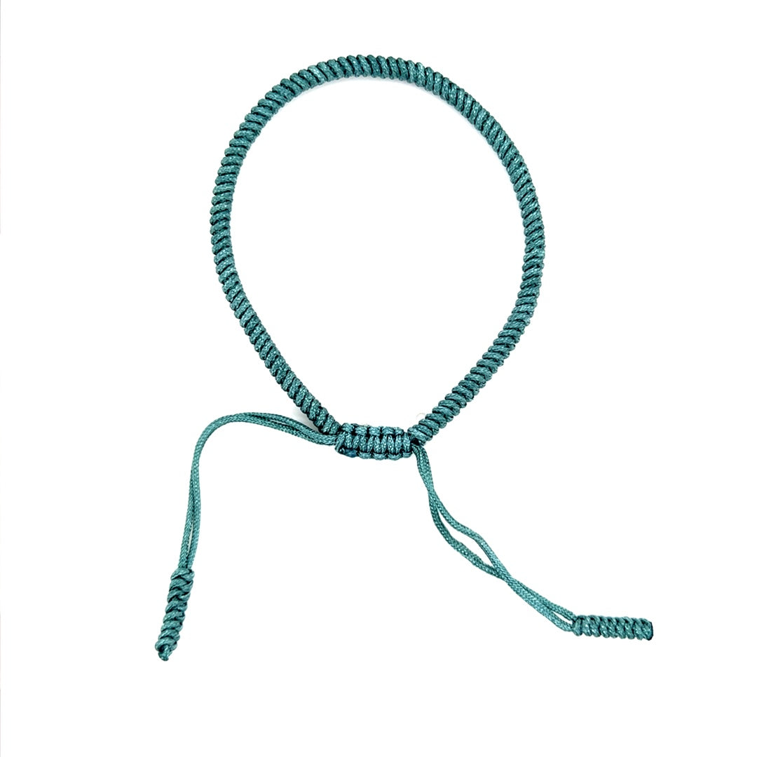 Teal Macrame Adjustable Bracelet