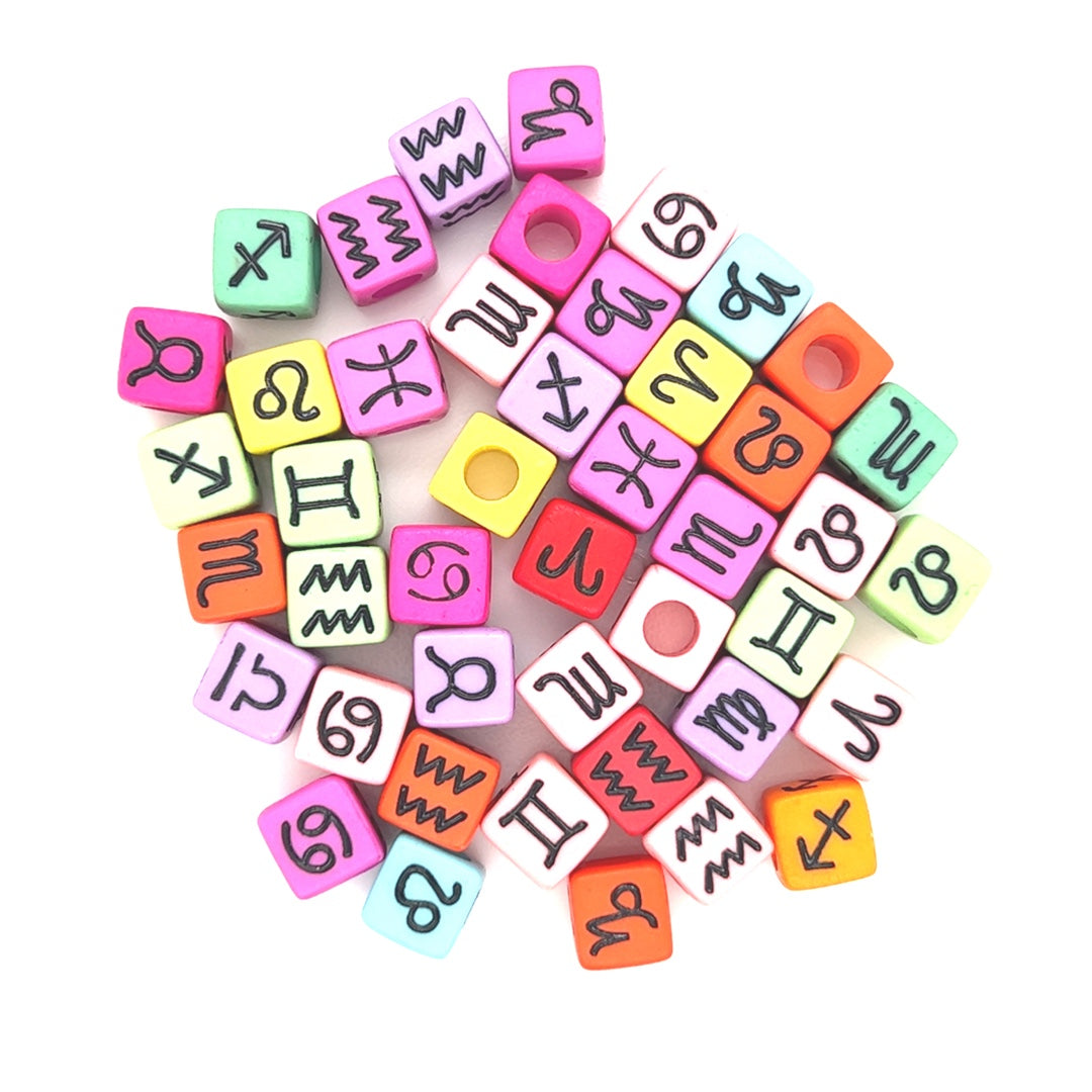 Assorted Multicolor Zodiac Beads