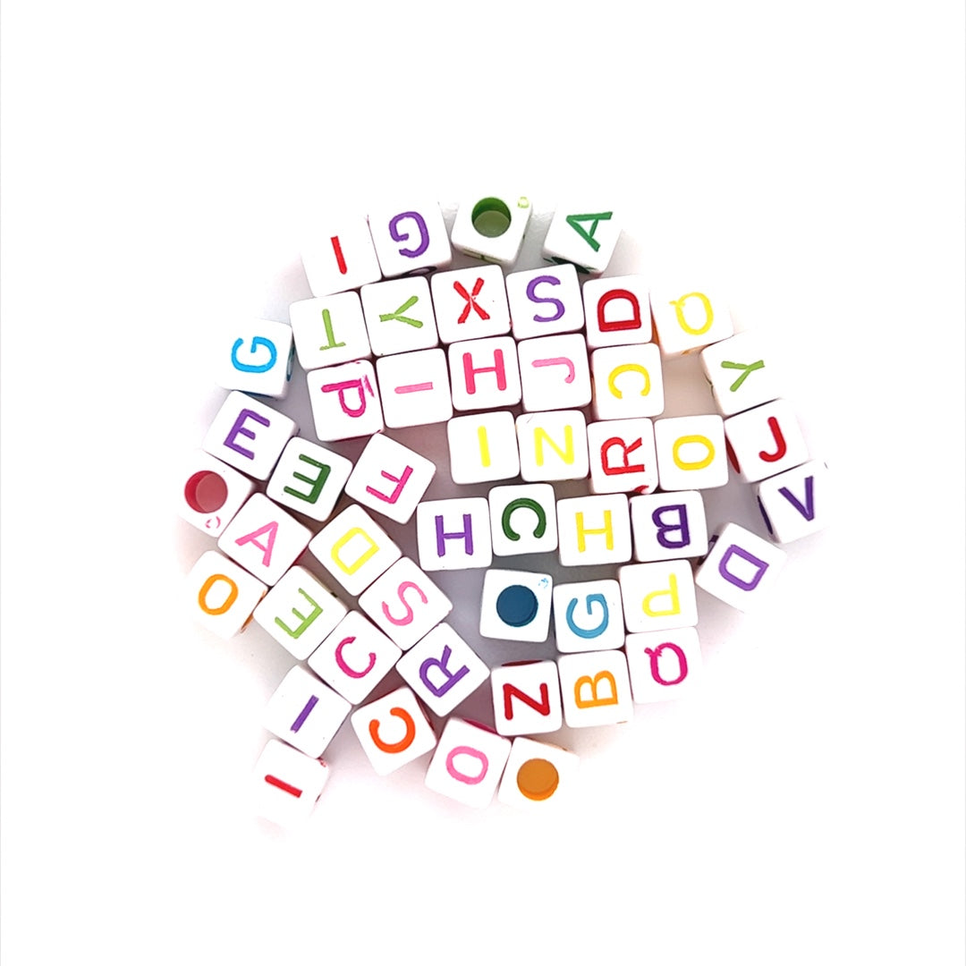 Multicolor Acrylic Alphabet Beads