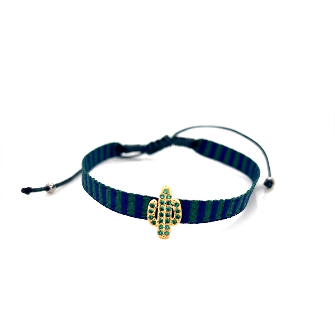 Cactus Macrame Adjustable Bracelet