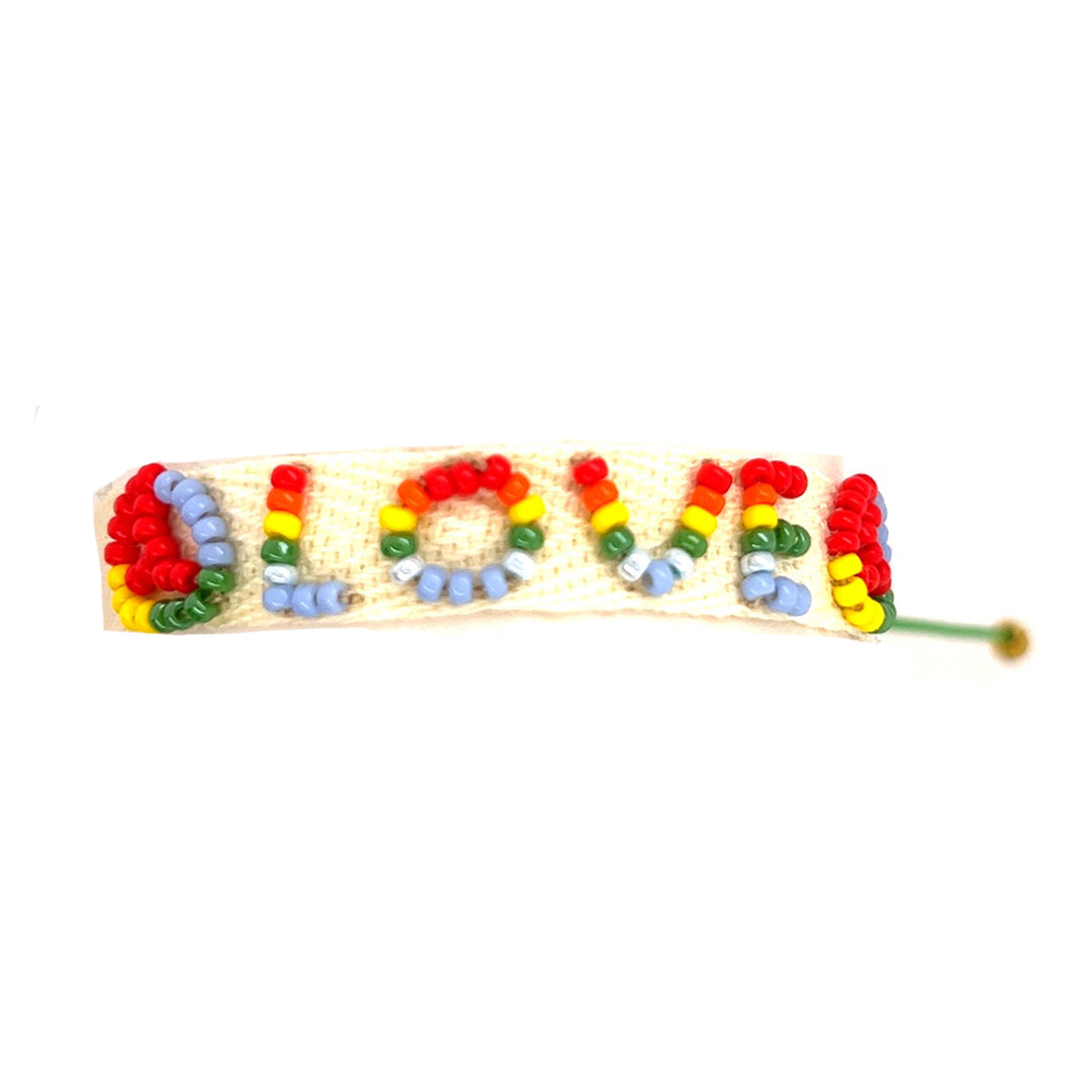 Beaded Love Macrame Bracelet