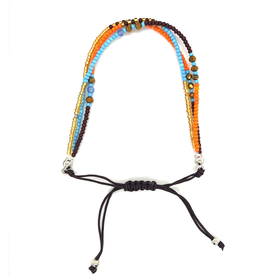 Seed Bead Macrame Adjustable Bracelet