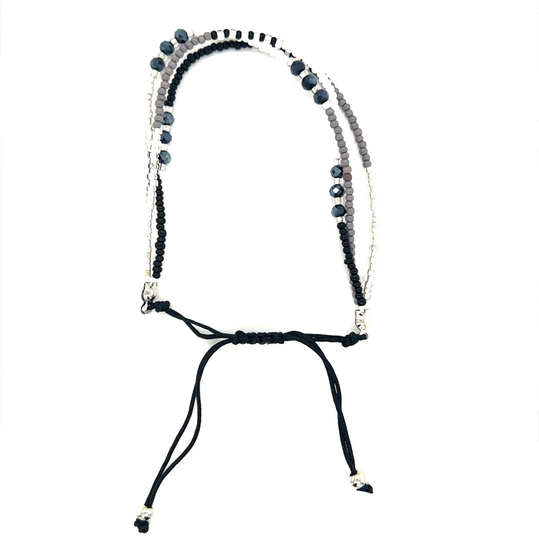 Seed Bead Macrame Adjustable Bracelet