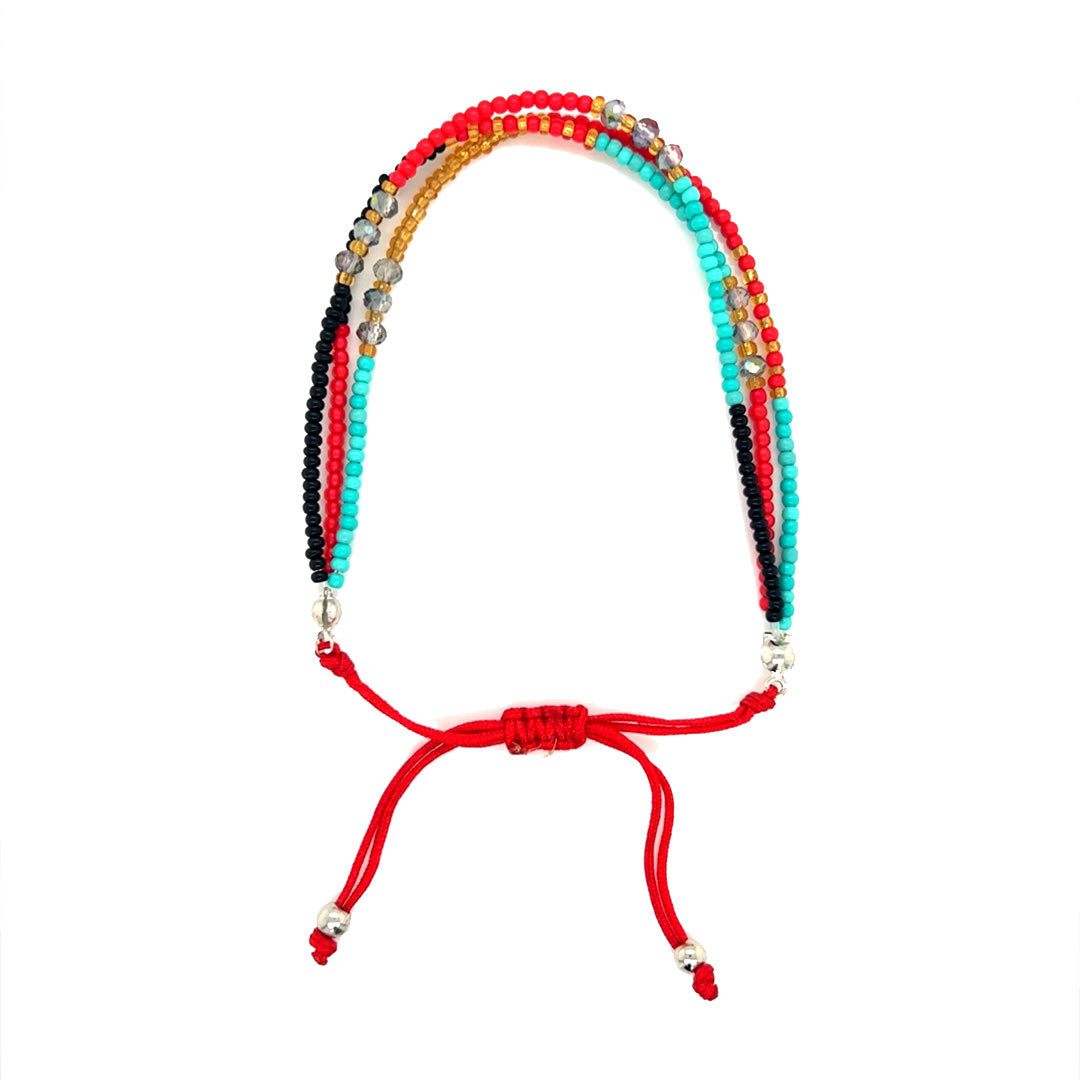 Seed Bead Macrame Adjustable Bracelet