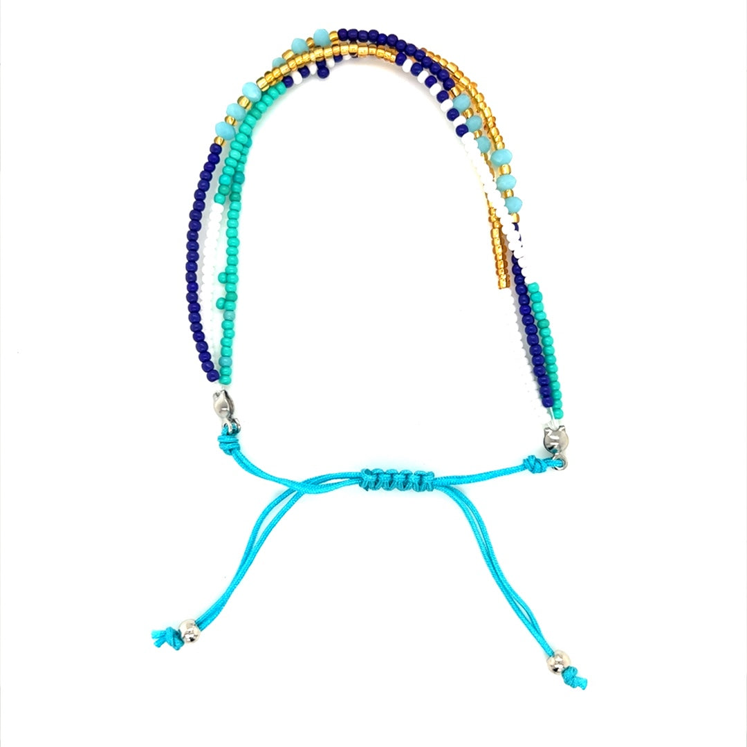 Seed Bead Macrame Adjustable Bracelet
