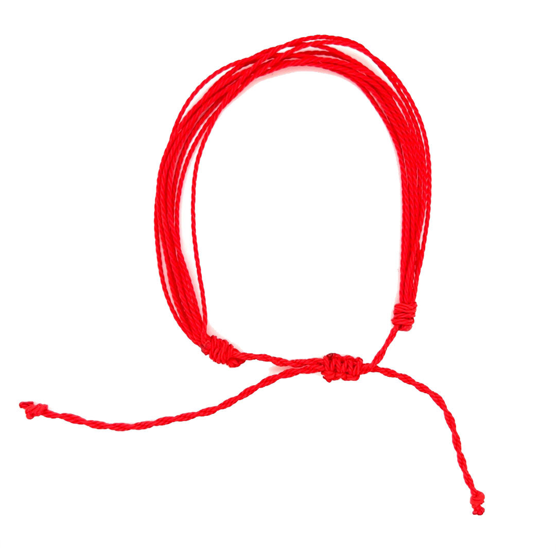 Red Multi Cord Macrame Adjustable Bracelet