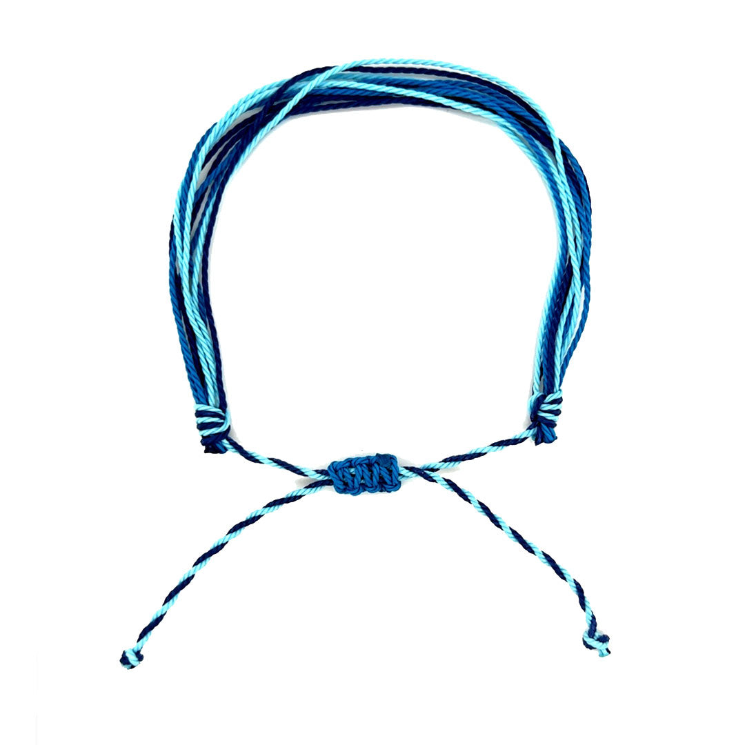 Blue Multi Cord Macrame Adjustable Bracelet
