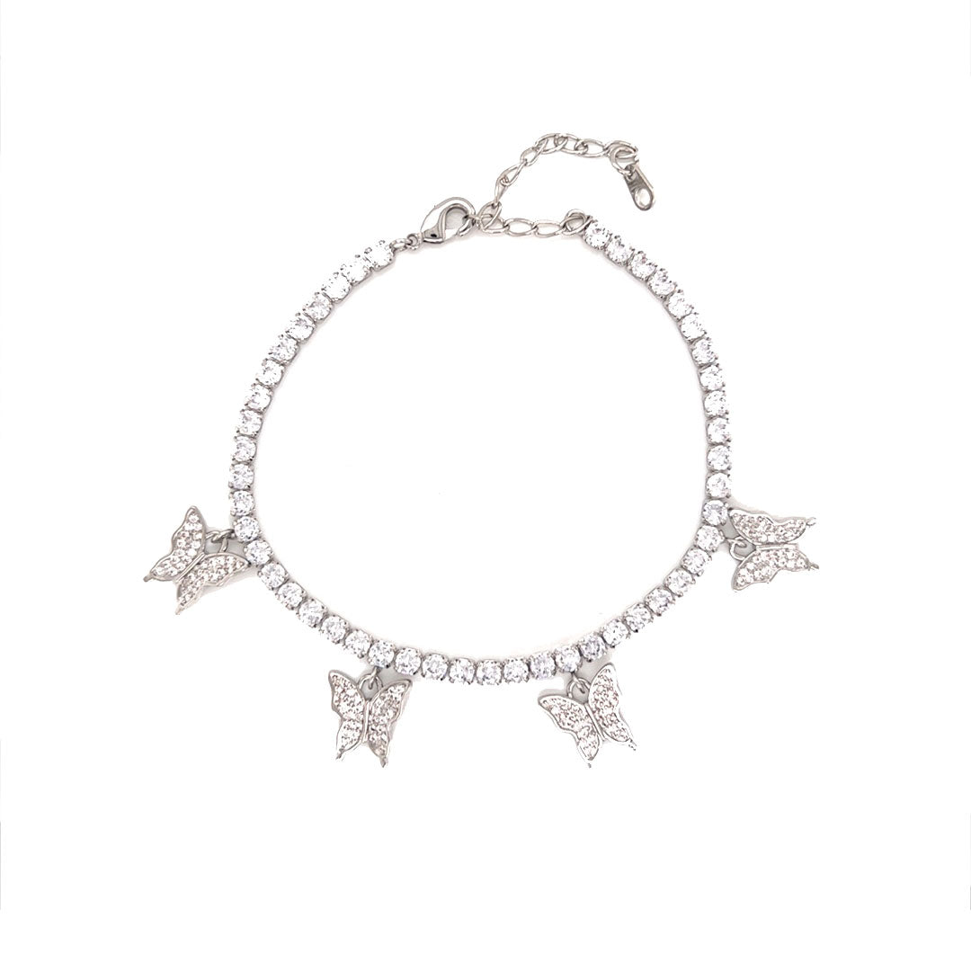 CZ Butterfly Tennis Bracelet
