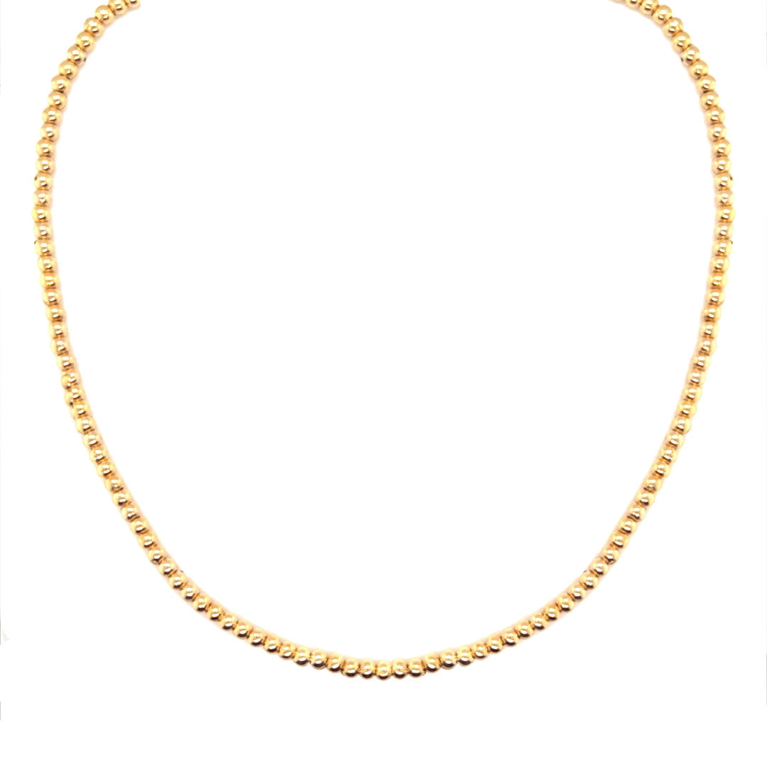 14" 3mm Beaded Choker - Gold Filled