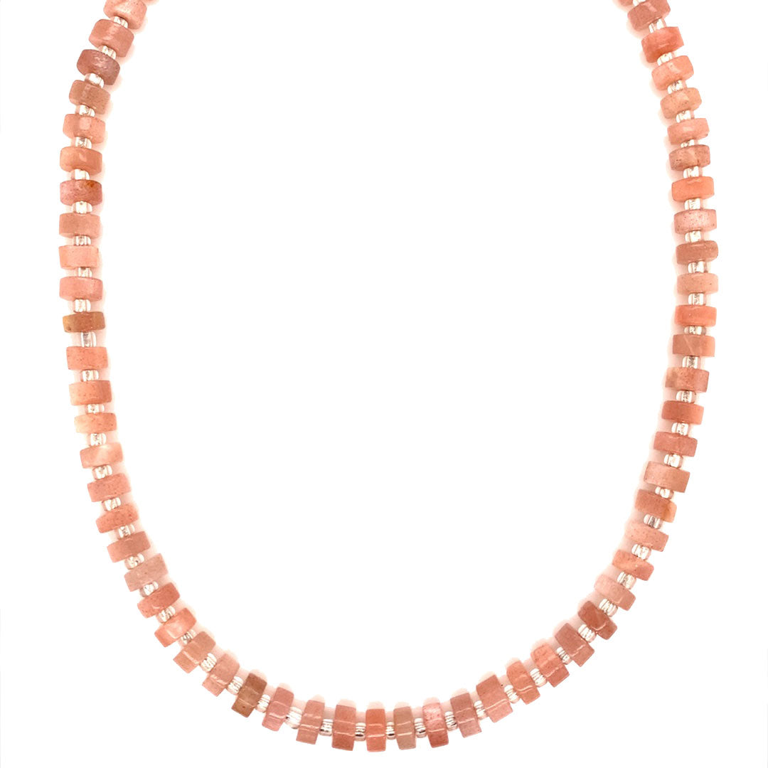 16" Sunstone Gemstone Necklace with 2" Extension
