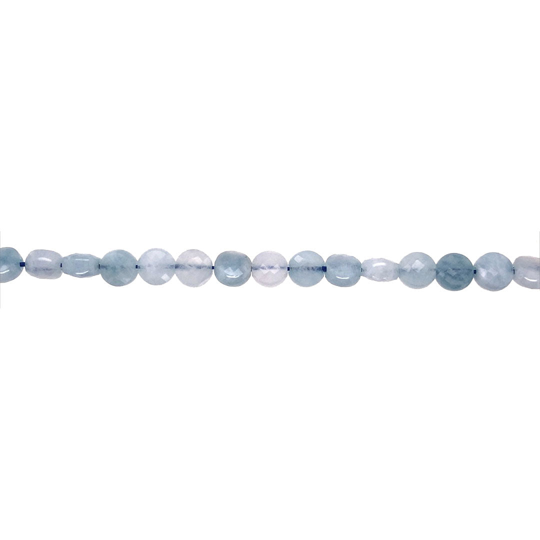 6mm Aquamarine Coins - Faceted