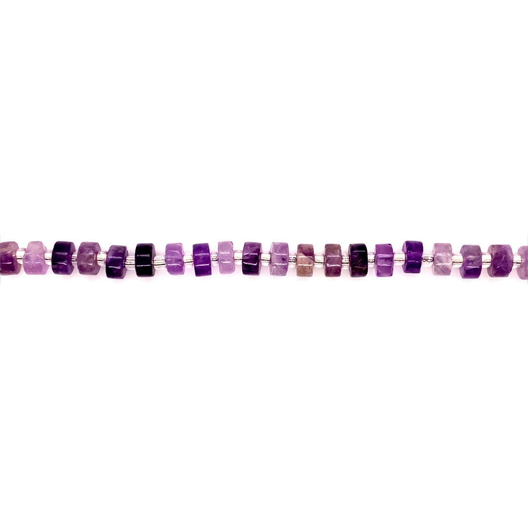 2.5mm x 6mm Amethyst Heishi - Rondelles