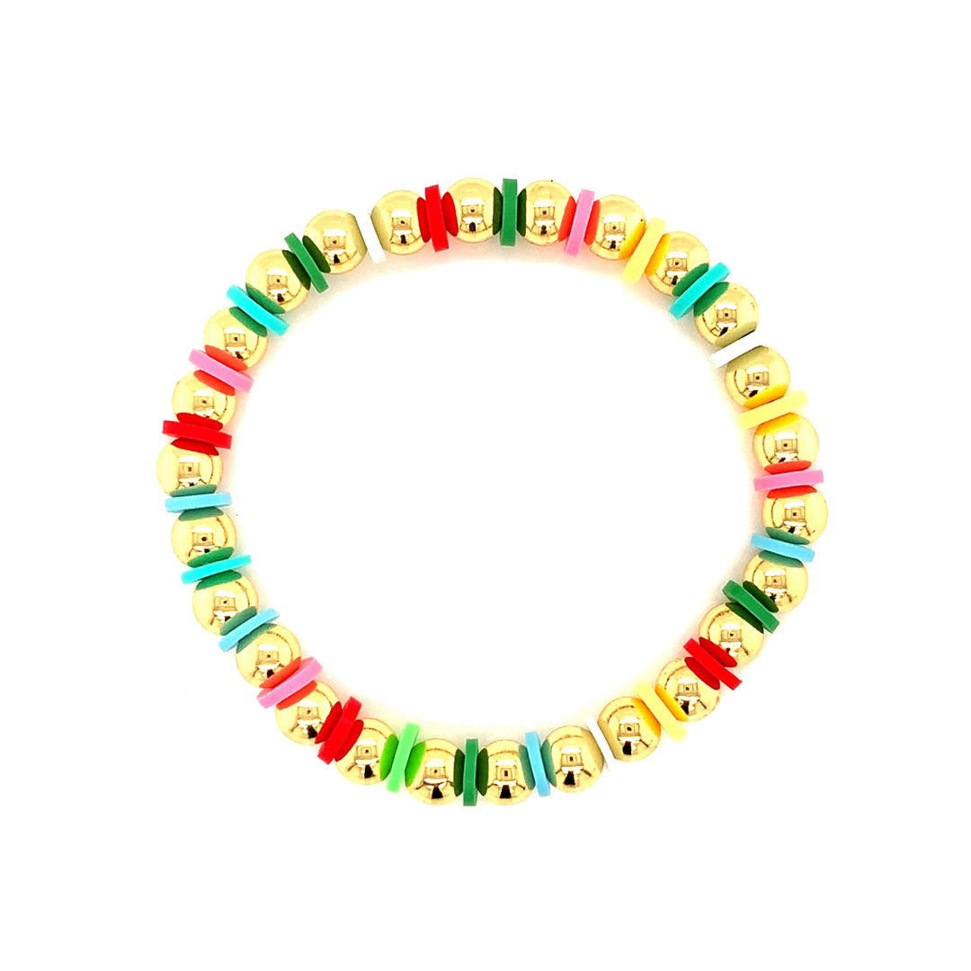 6mm Gold Beaded Bracelet - Gold Plated