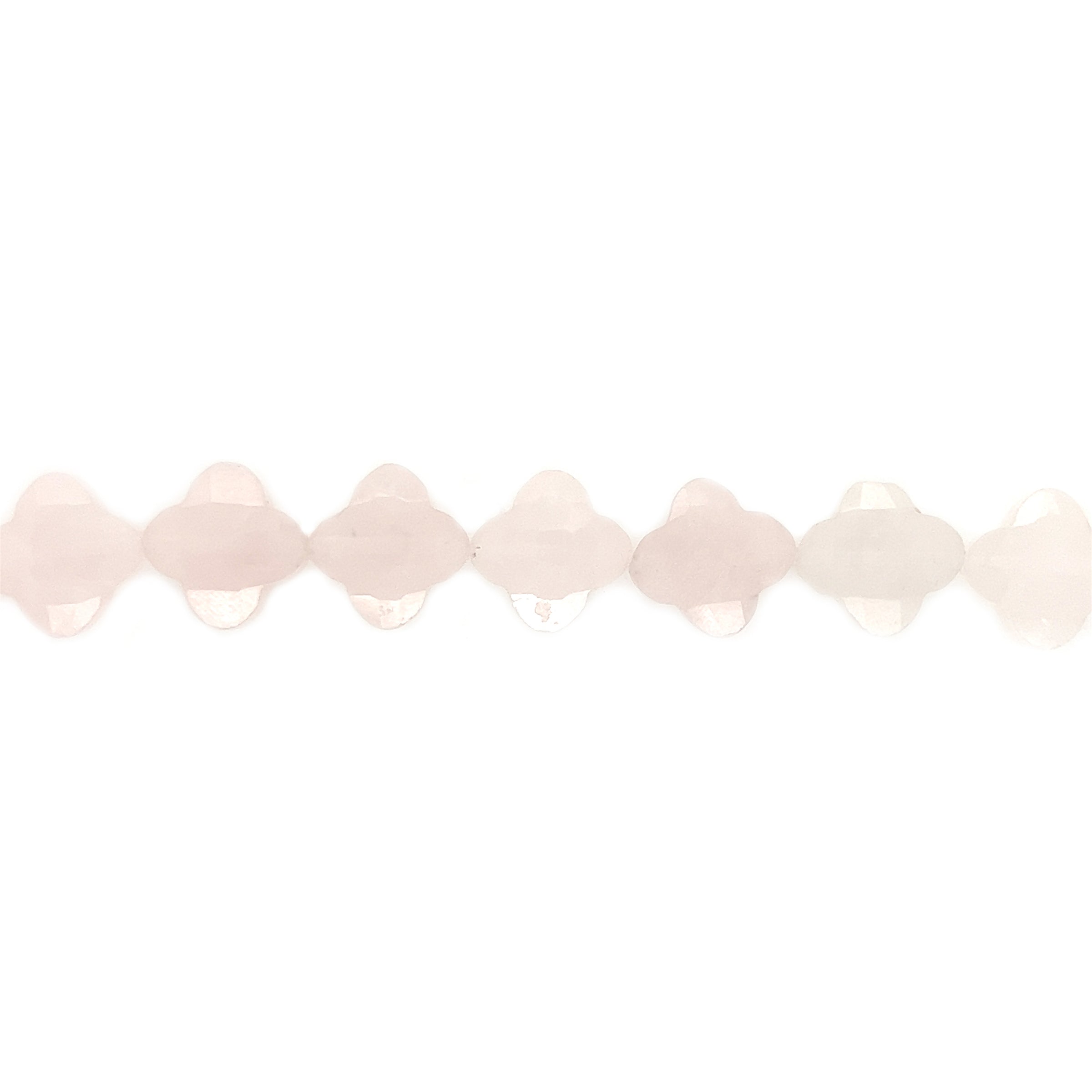 Rose Quartz Faceted Four Leaf Clover Beads - 10 pcs.