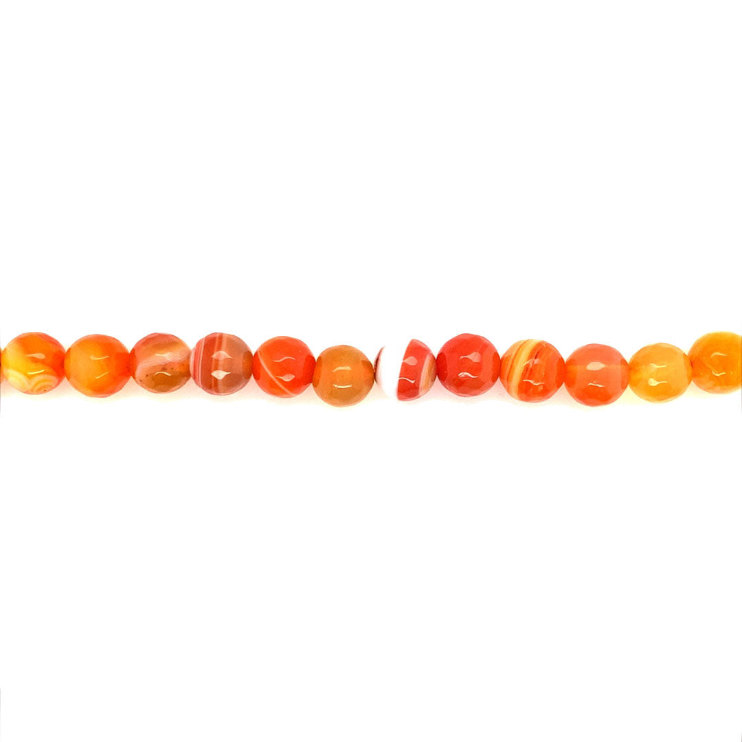 10mm Orange Tones Jade - Faceted