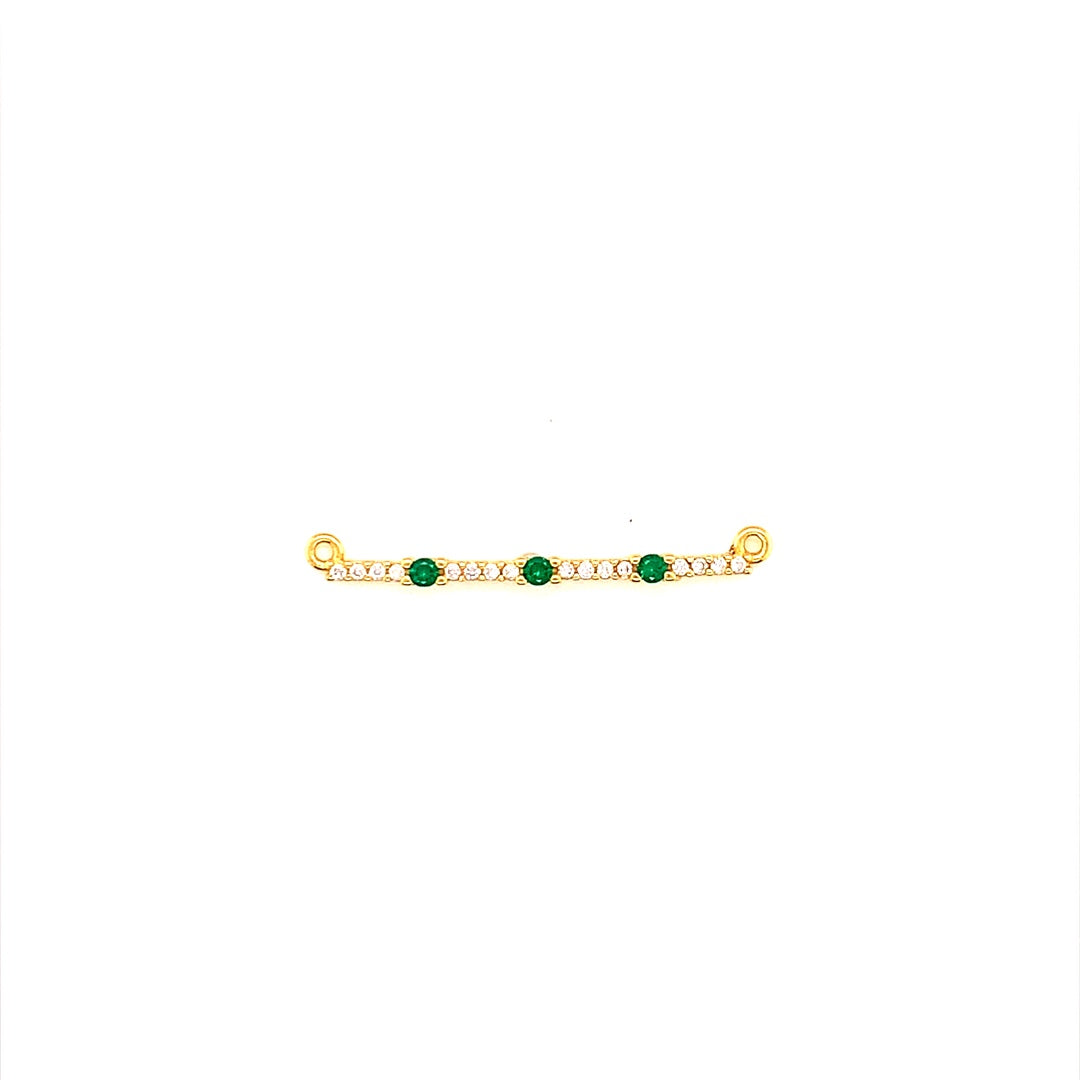 Emerald CZ Bar - Gold Plated