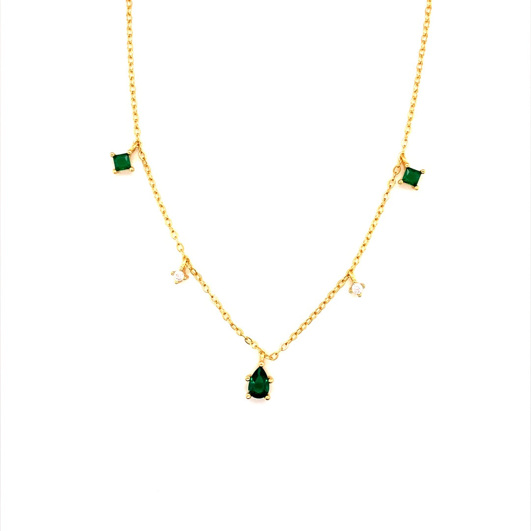 CZ Emerald Necklace - Gold Plated