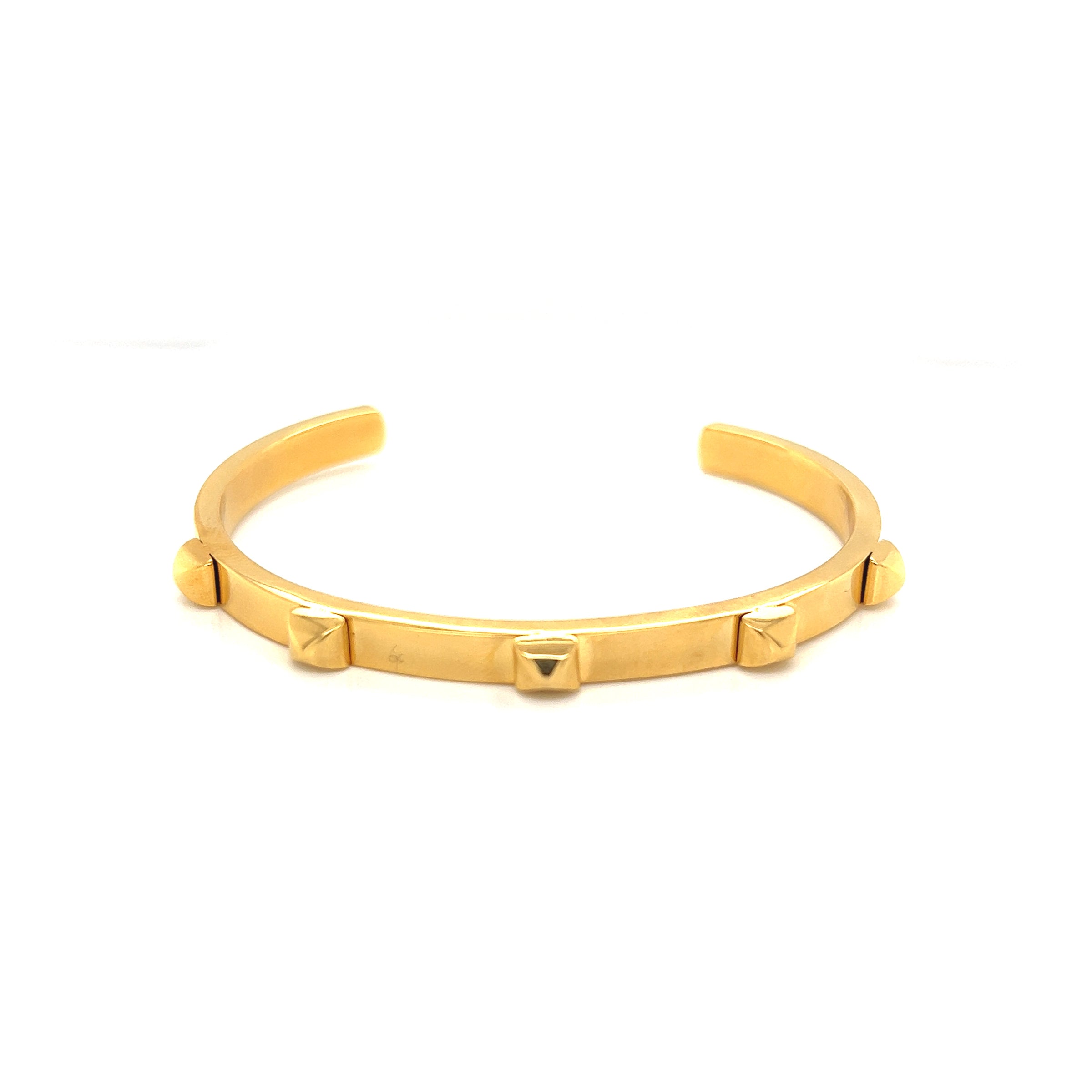Open Stud Cuff Bangle - Gold Plated