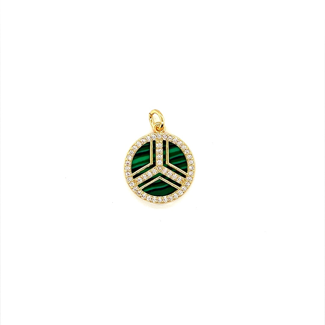 CZ Malchite Charm - Gold Plated
