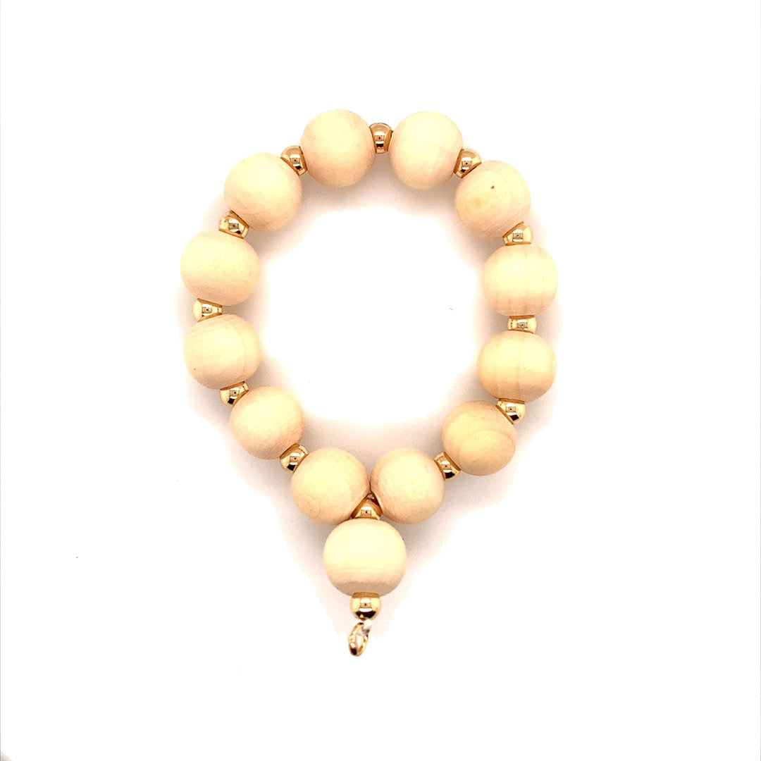 10mm Wood with Gold Accents - 5"