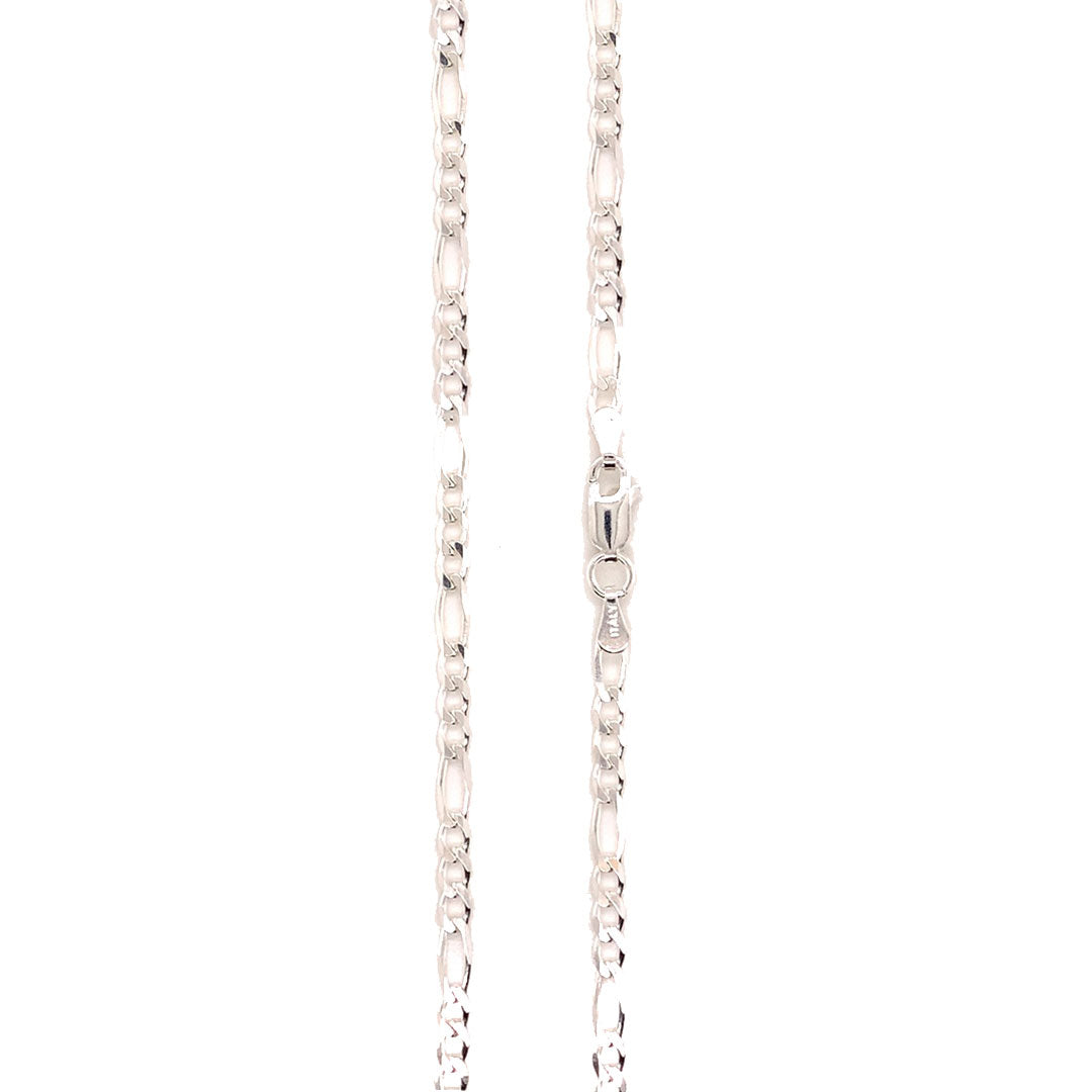24" 3mm Figaro Chain - Sterling Silver