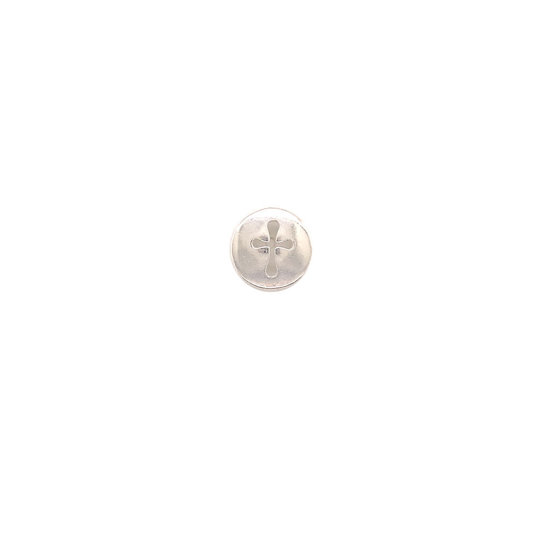 Cross Bead - Sterling Silver