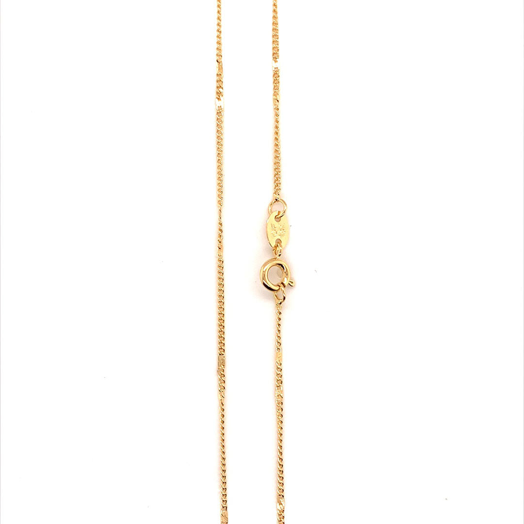16" 1.2mm Dapped Curb Chain - Gold Filled