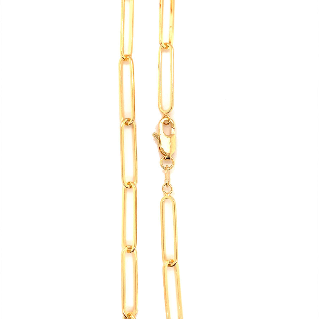 16" 4mm Paperclip Chain - Gold Filled