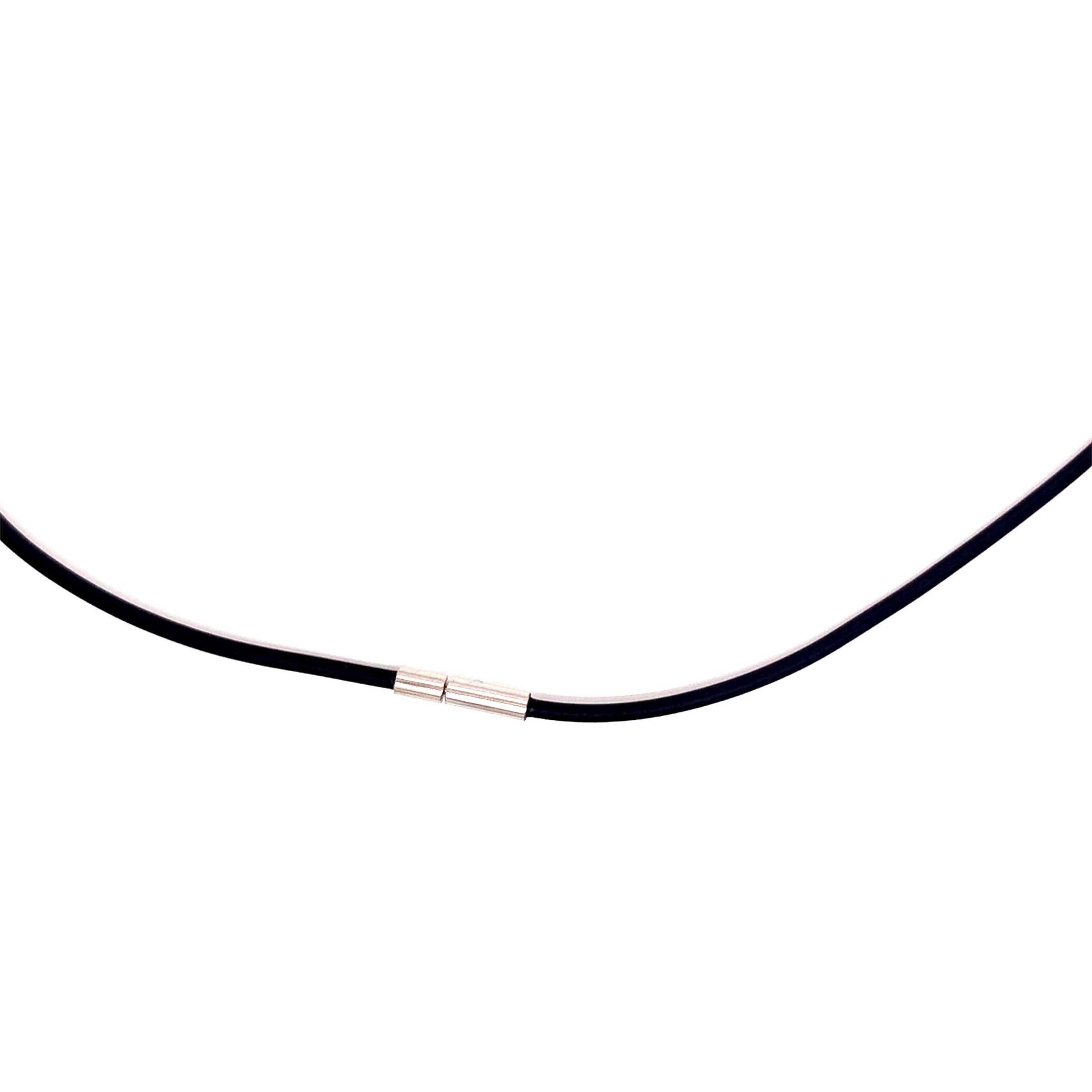 2mm Black Rubber Necklace Cord With Brass Bayonet - 18 in