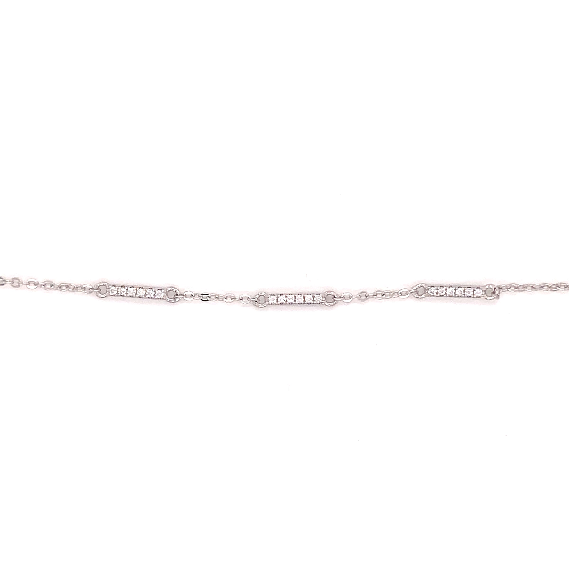 CZ Bar Bracelet - Silver