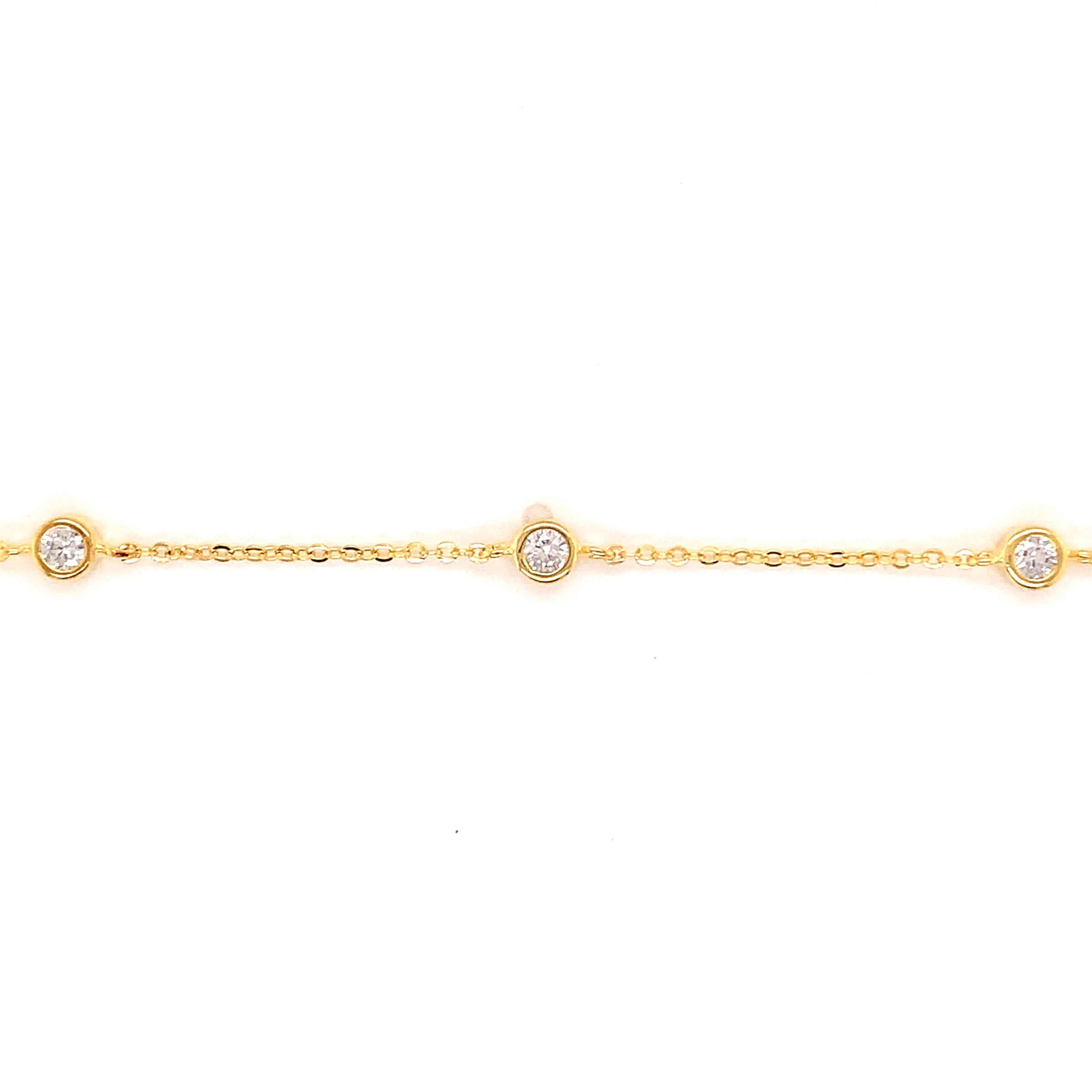 CZ Station Bracelet - Gold Plated