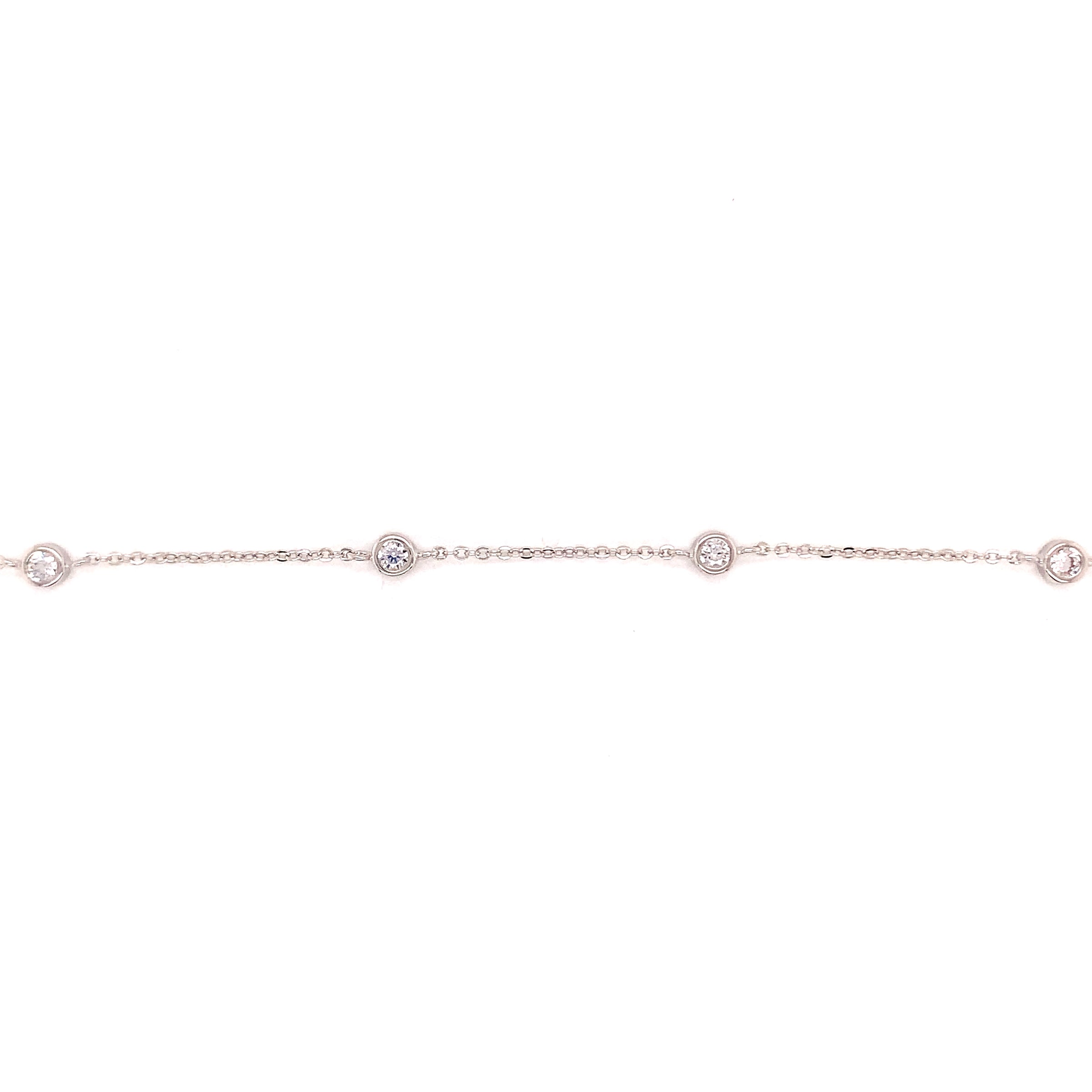 CZ Station Bracelet - Silver Plated