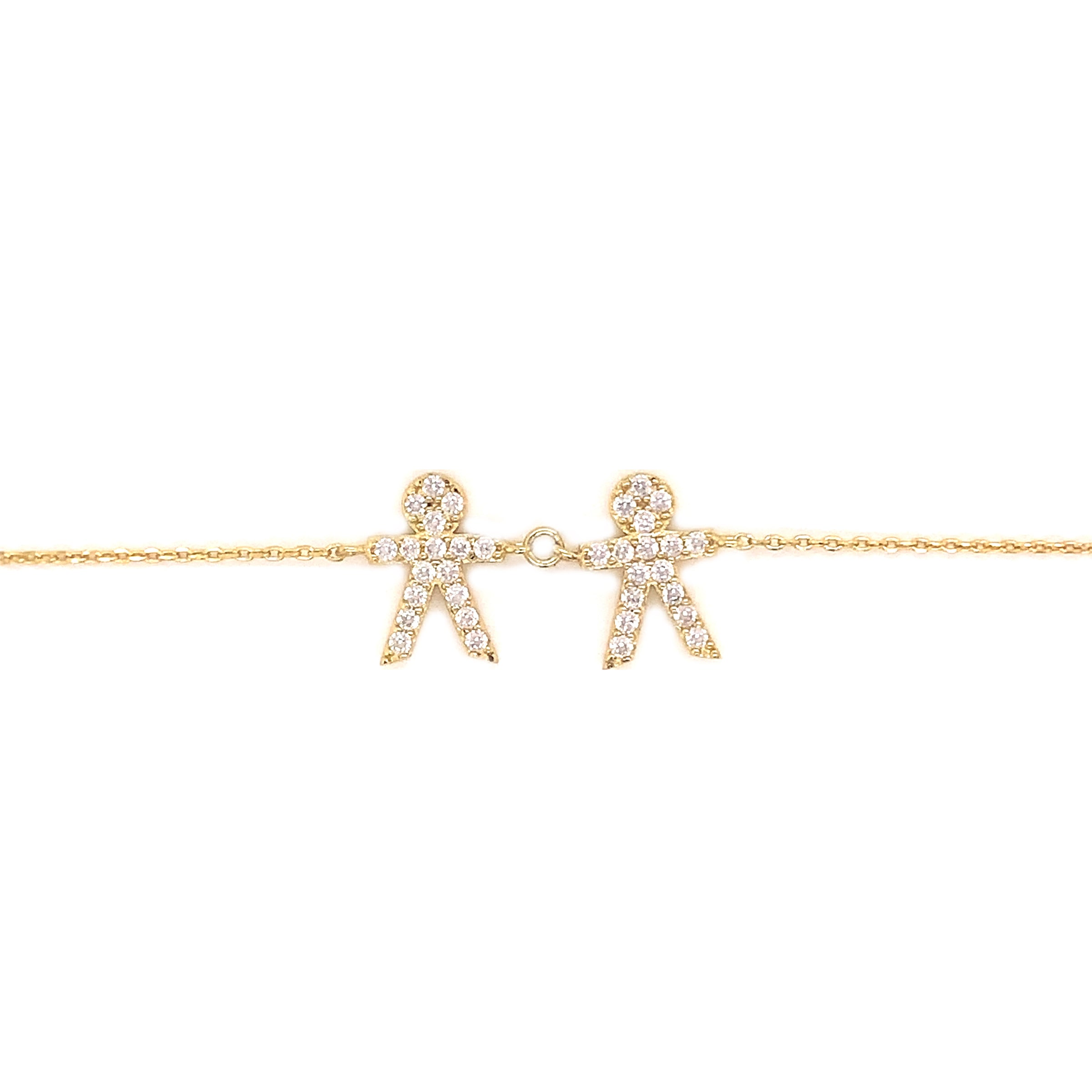 CZ Boy and Boy Bracelet - Gold Plated