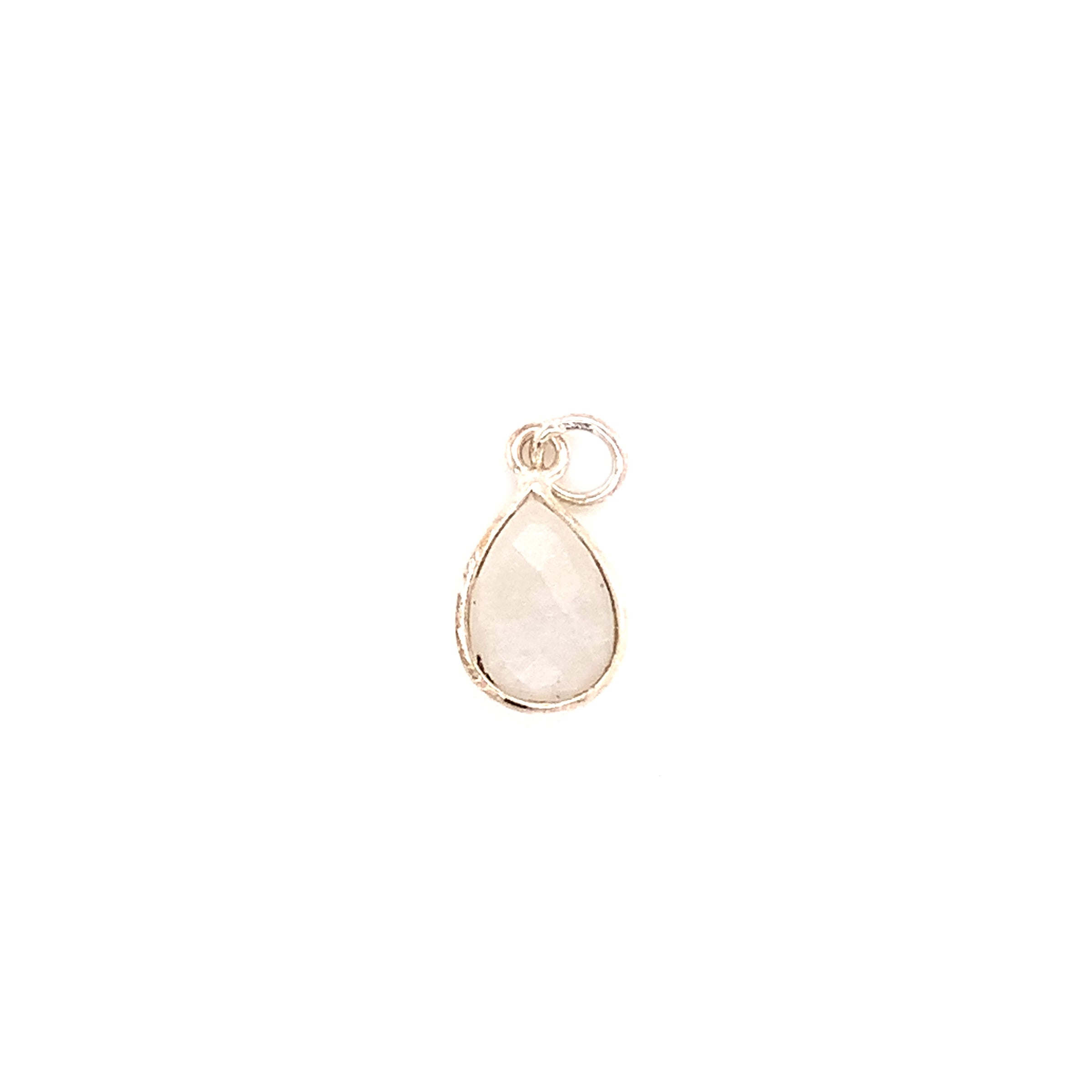 Teardrop Moonstone Pendant - Silver Plated