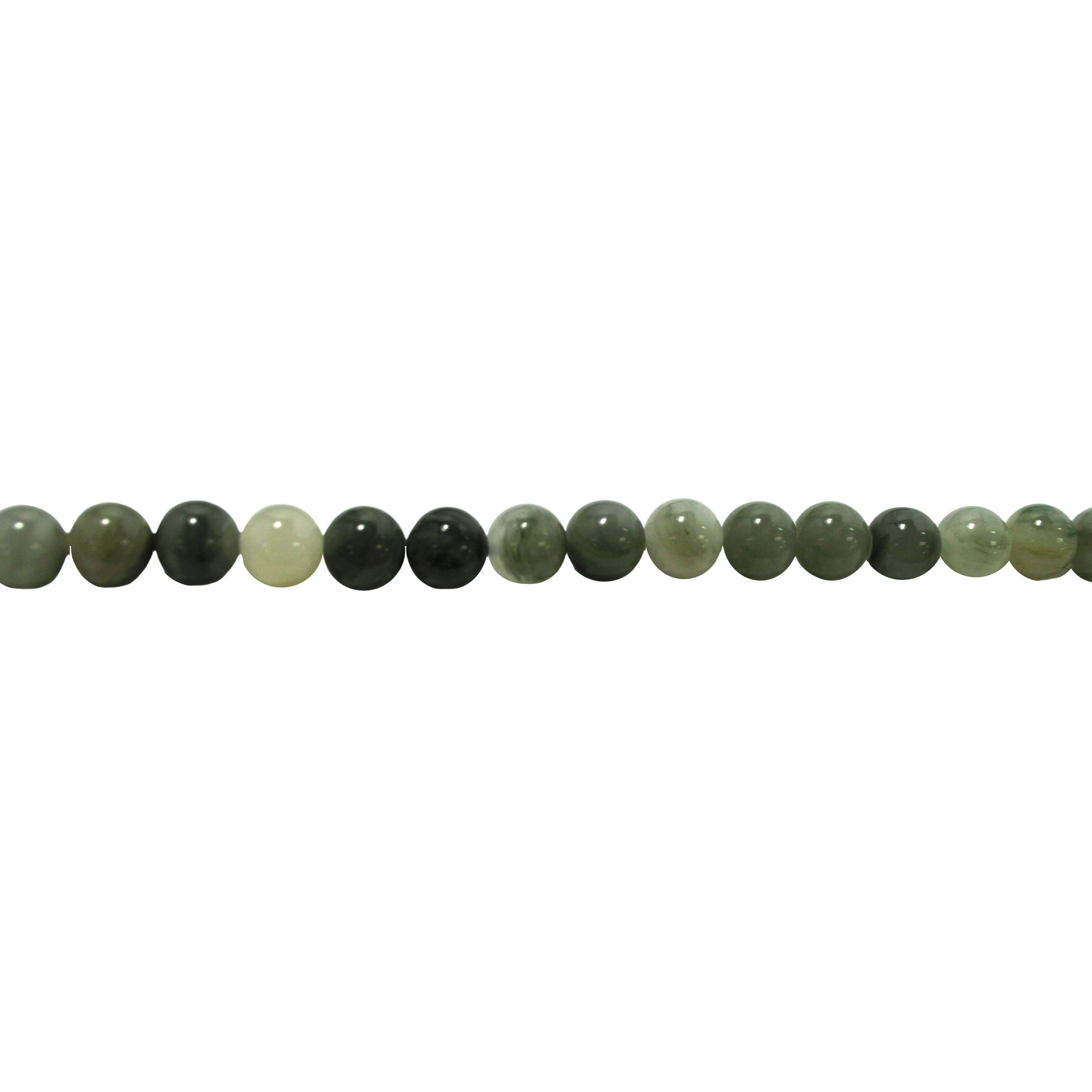 8mm Multi Grey & Hunter Green Agate - Round
