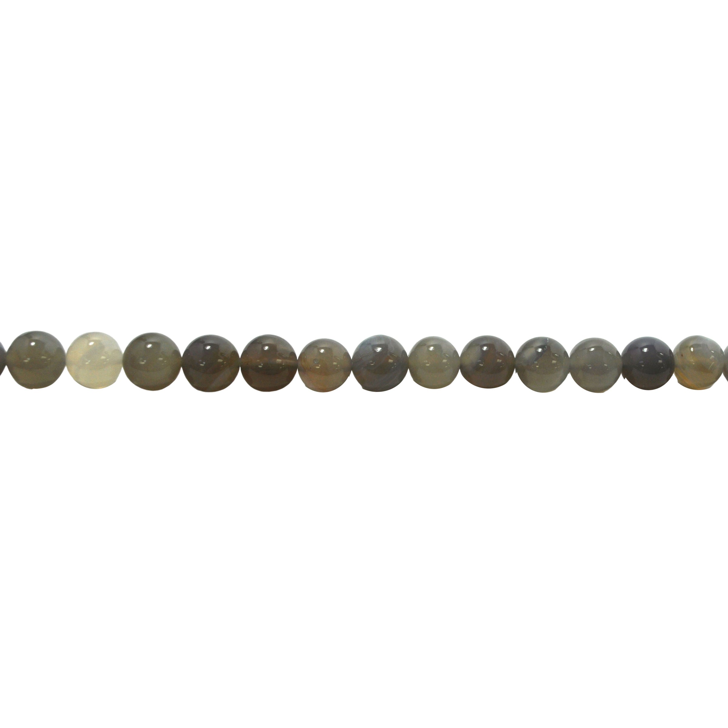 10mm Gray Banded Agate - Round
