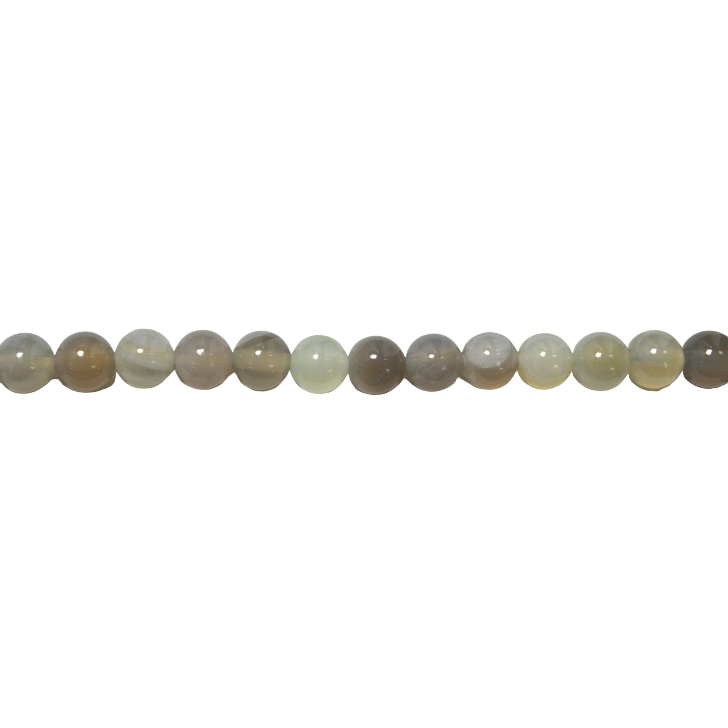 6mm Gray Banded Agate - Round