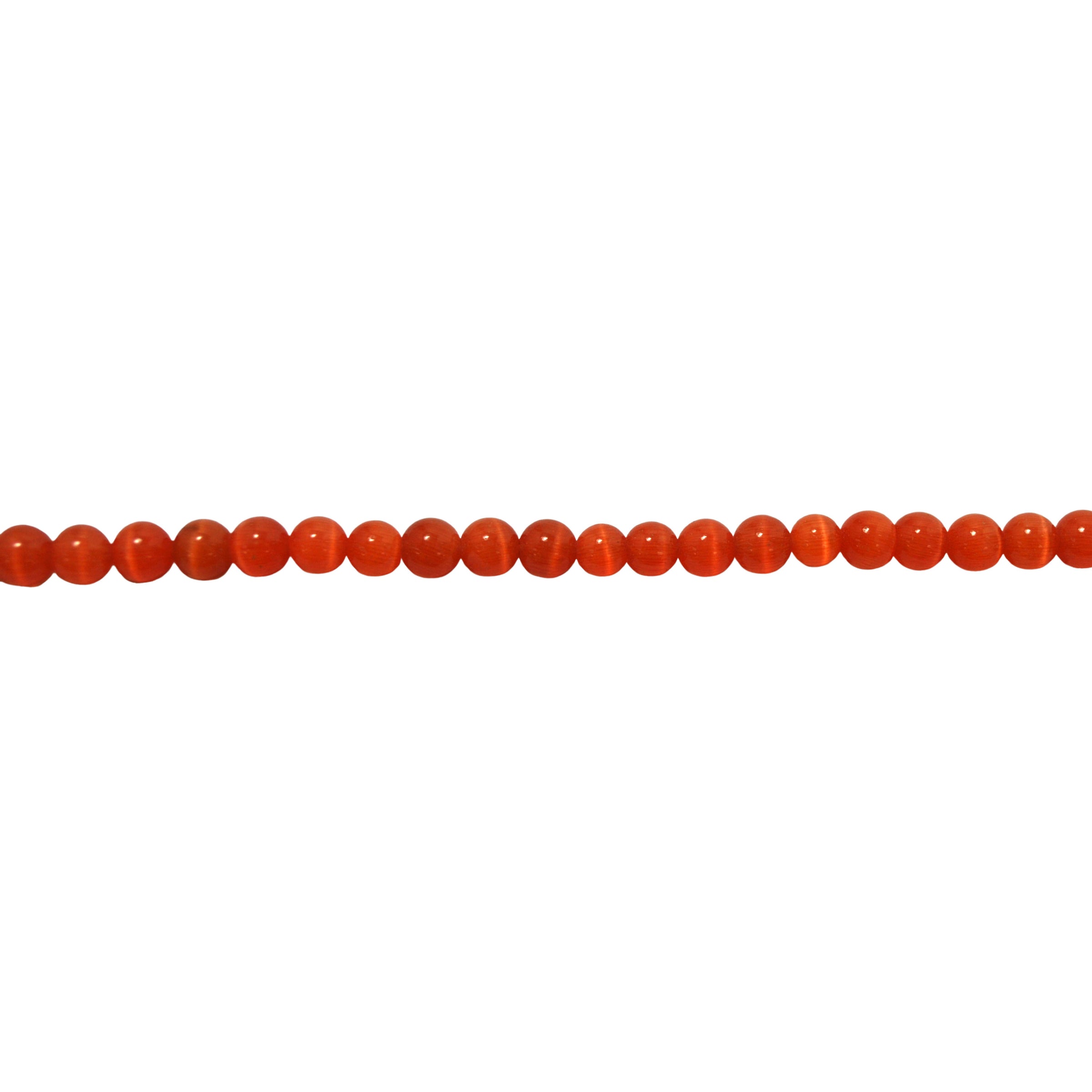 6mm Orange Cats Eye - Round