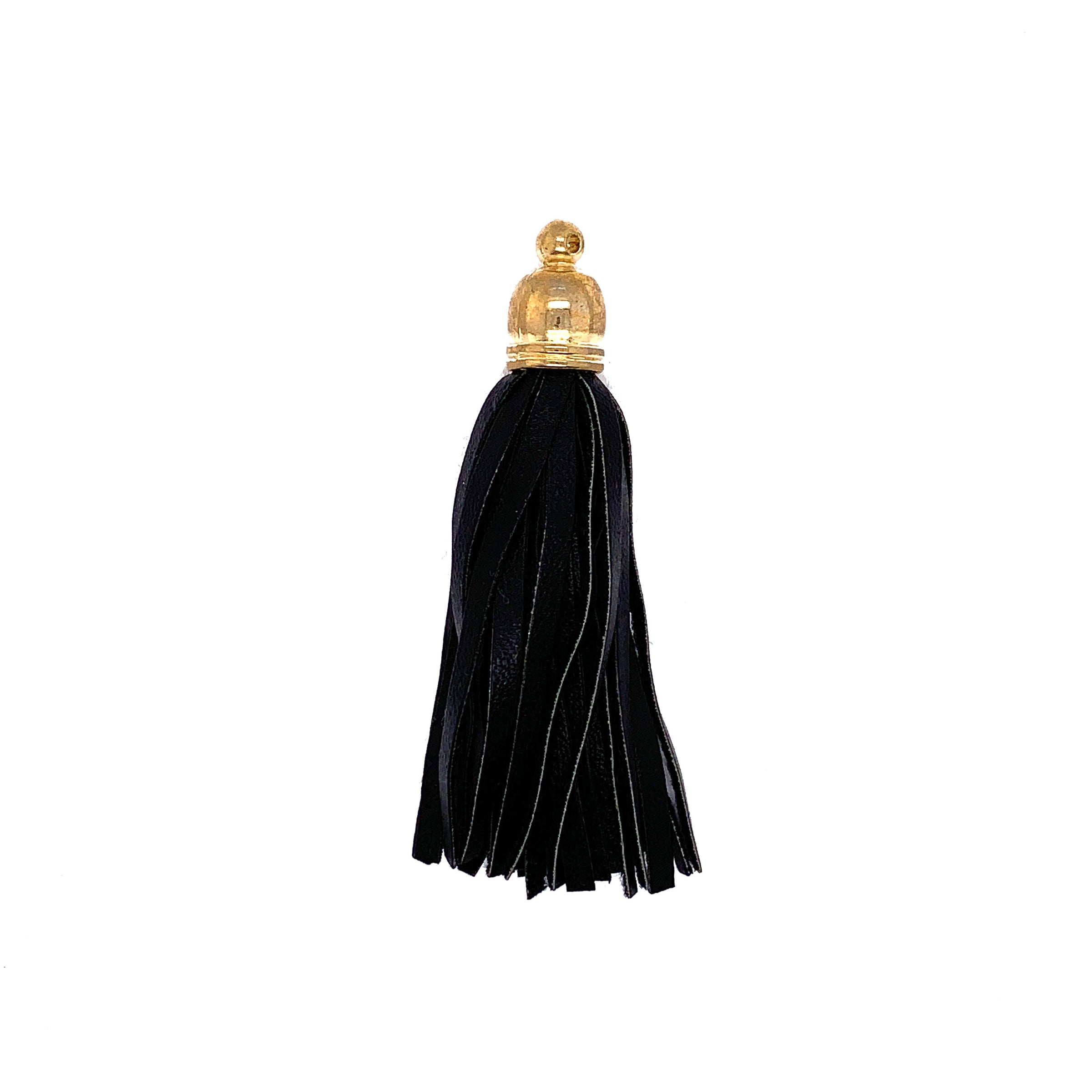 Long Leather Black Tassel