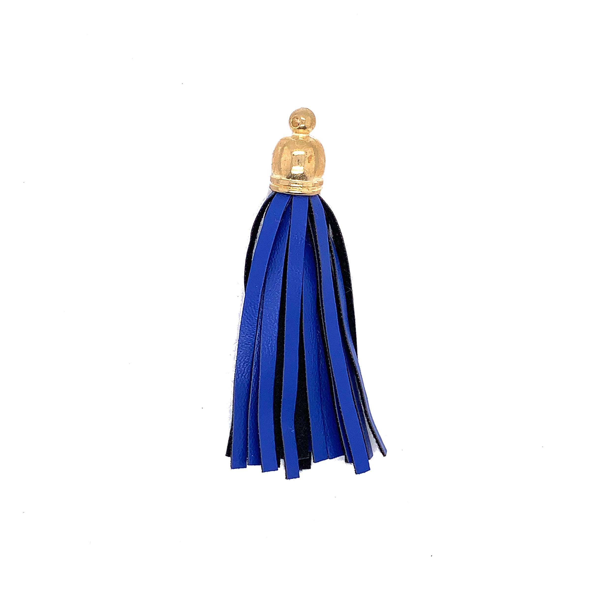 Long Leather Blue Tassel