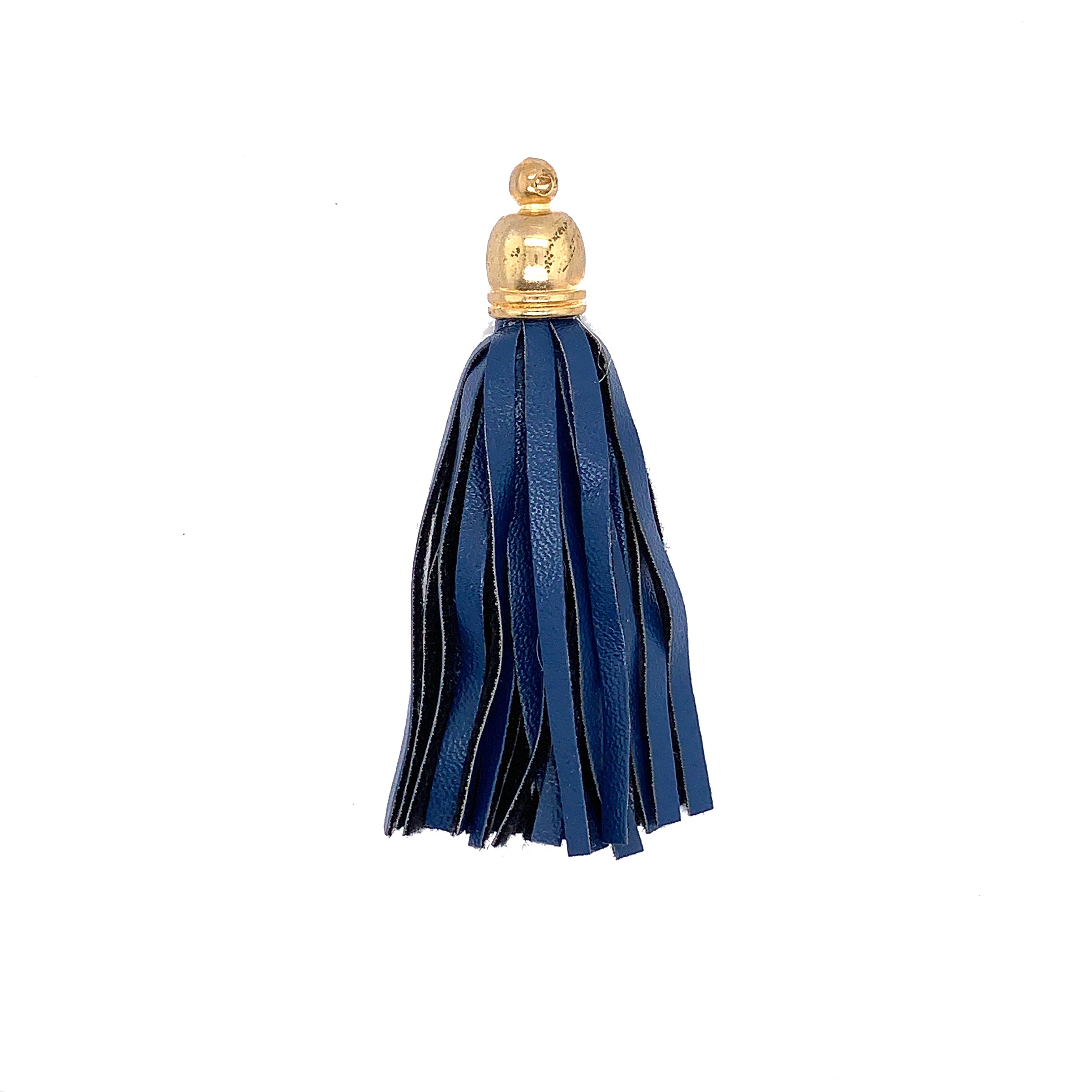 Long Leather Navy Tassel