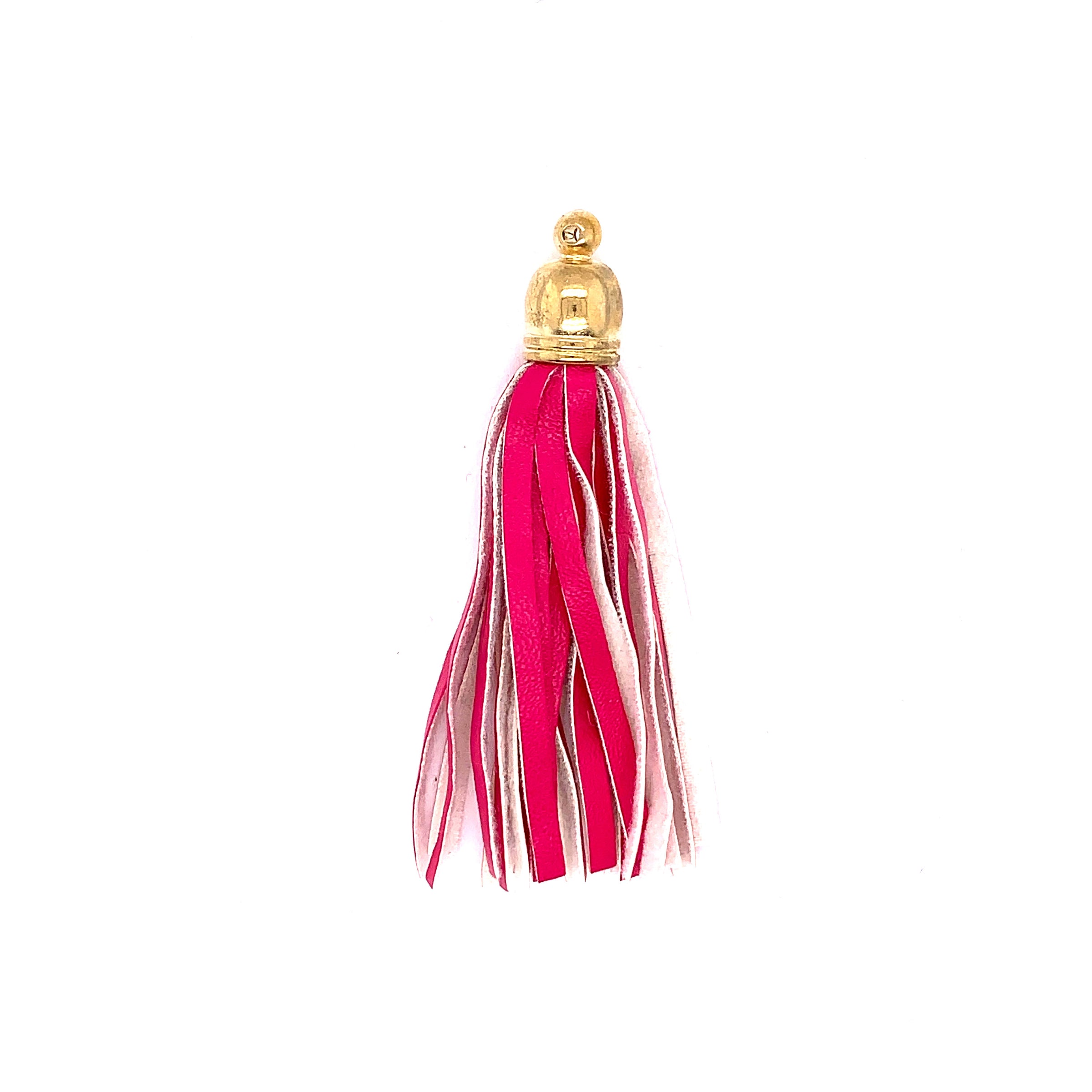 Long Leather Pink Tassel