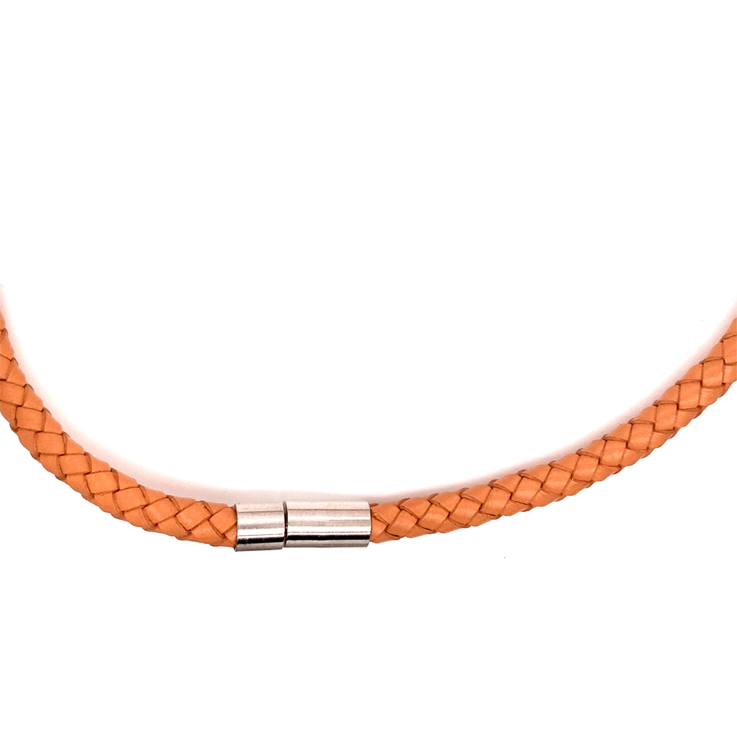 6mm Brown Cowhide Leather Necklace - 17 in