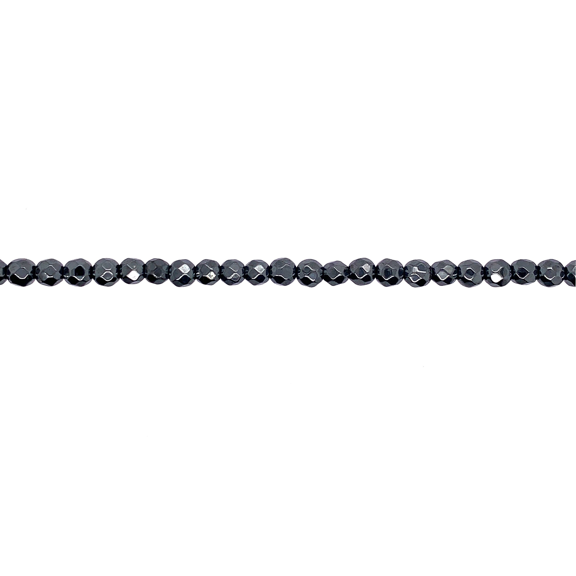 18" Hematite Necklace -Sterling Silver .925 Clasp