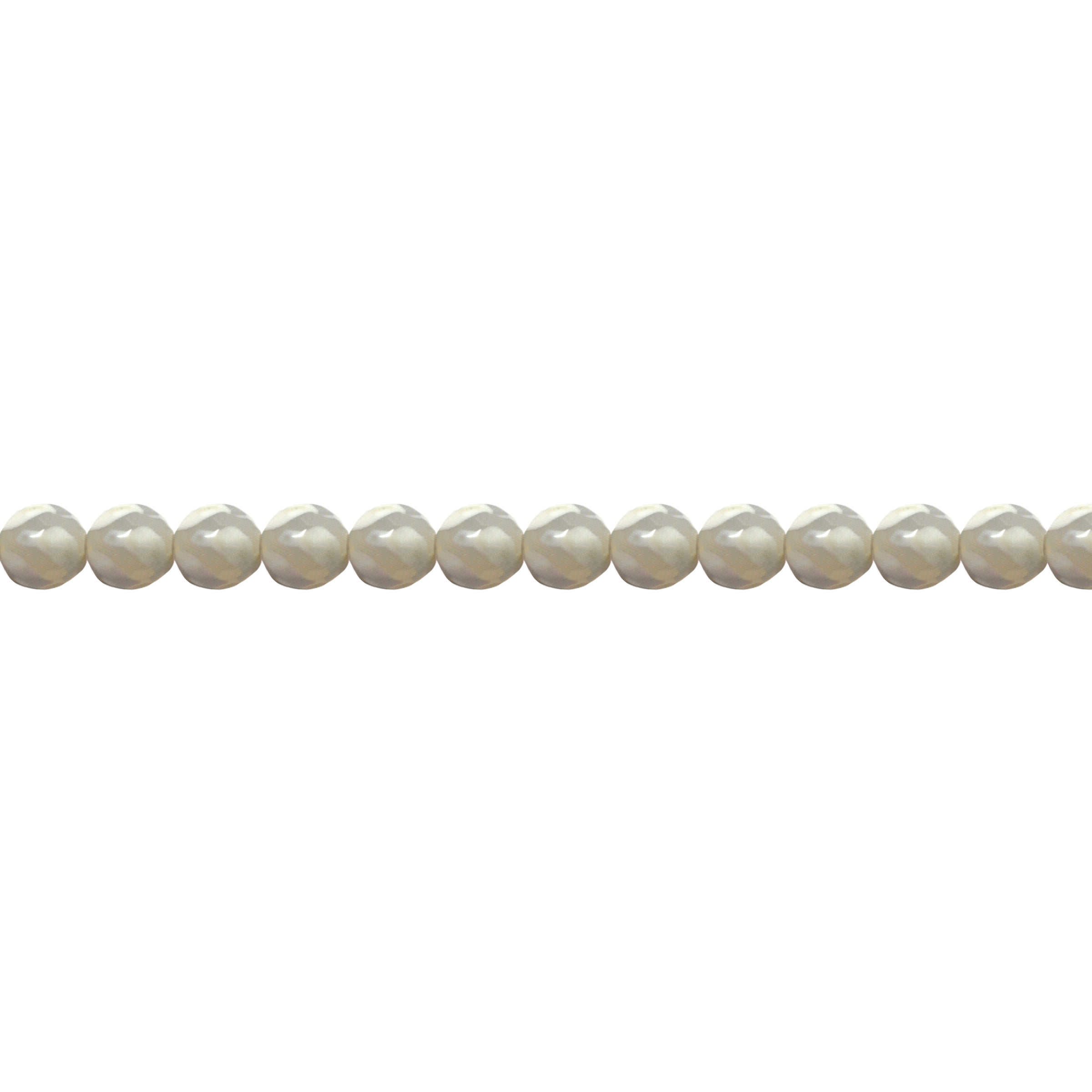 8mm White Tibetan Striped Agate - Faceted