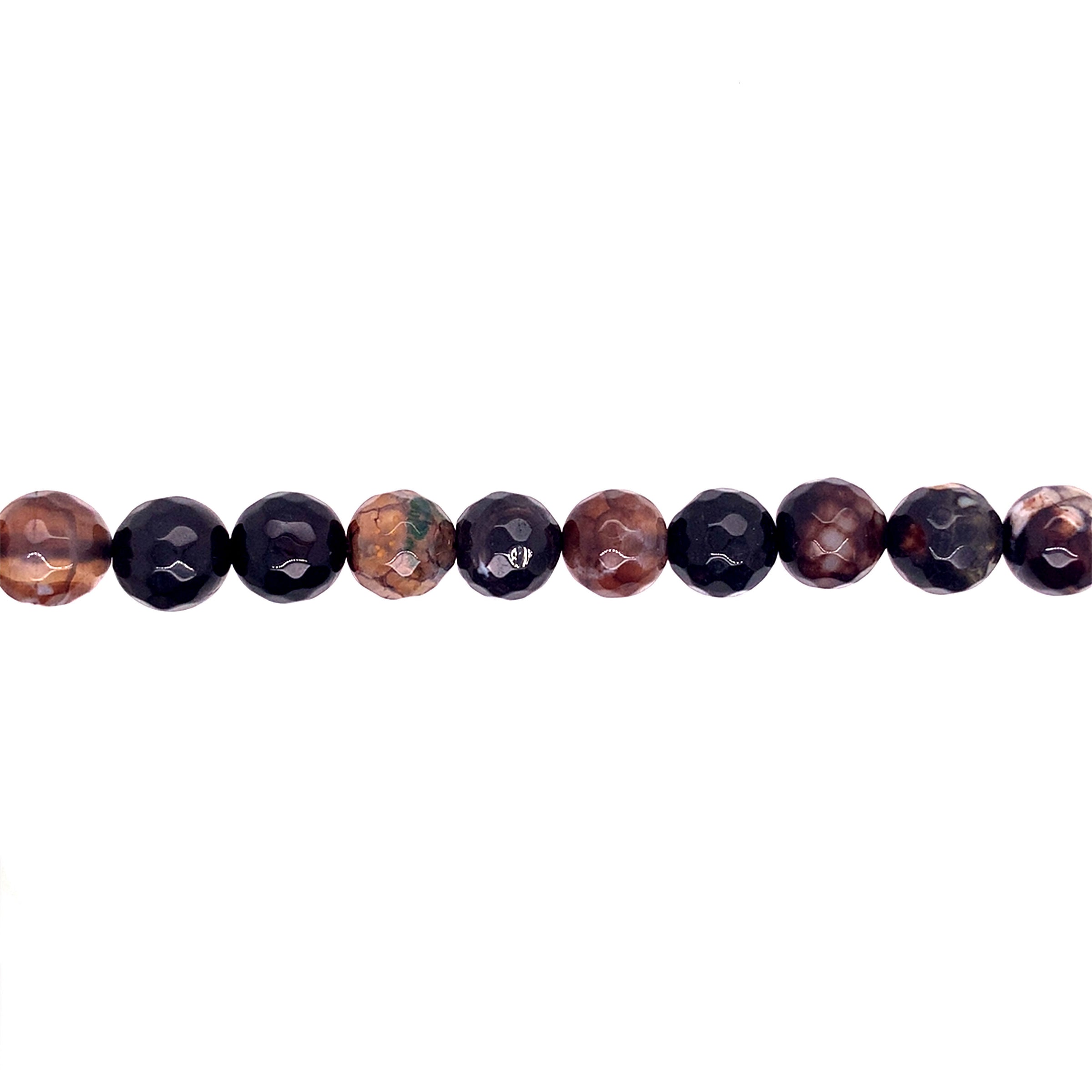 10mm Coffee Fire Agate- Faceted