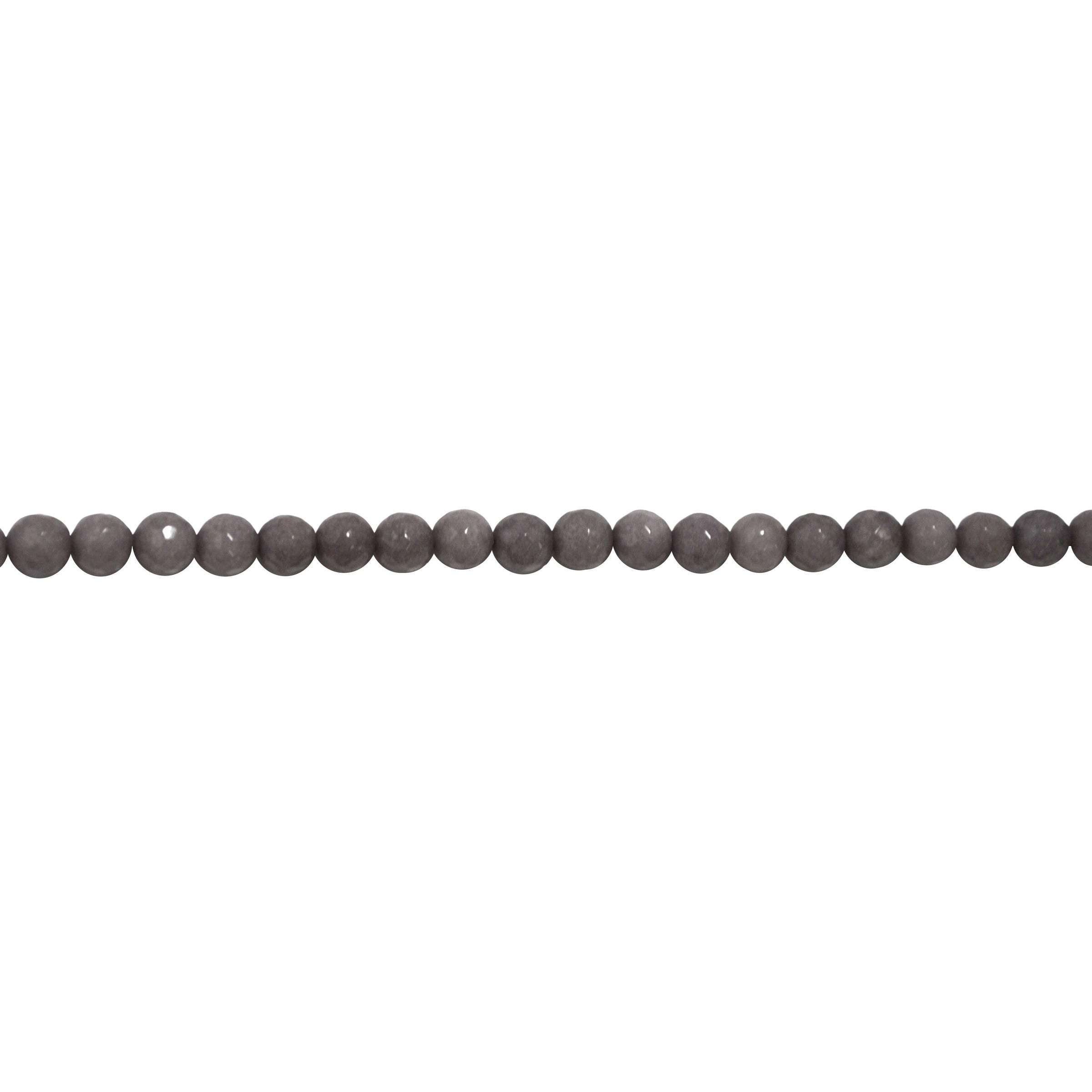 6mm Light Gray Jade - Faceted