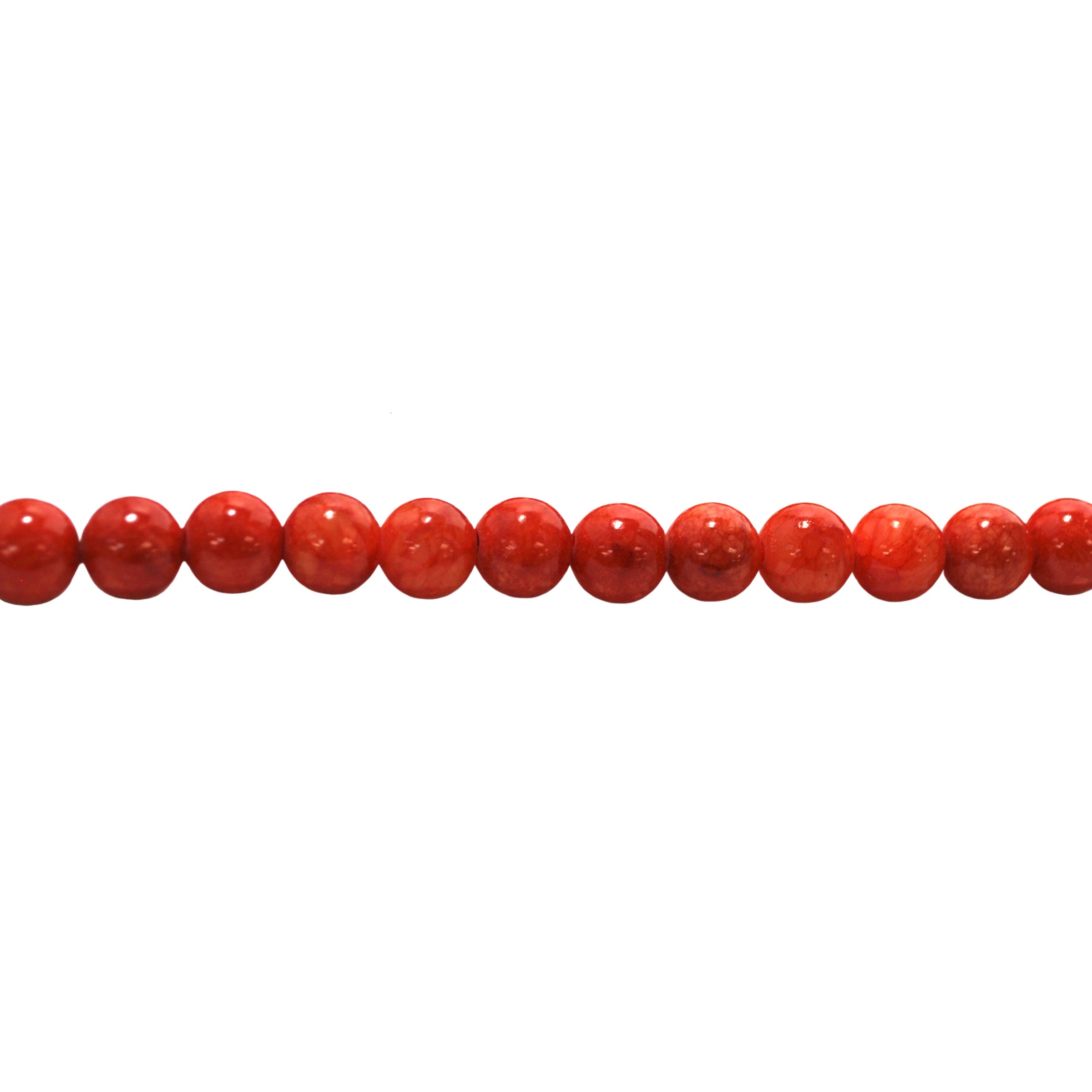 8mm Coral Orange Mashan Jade - Round