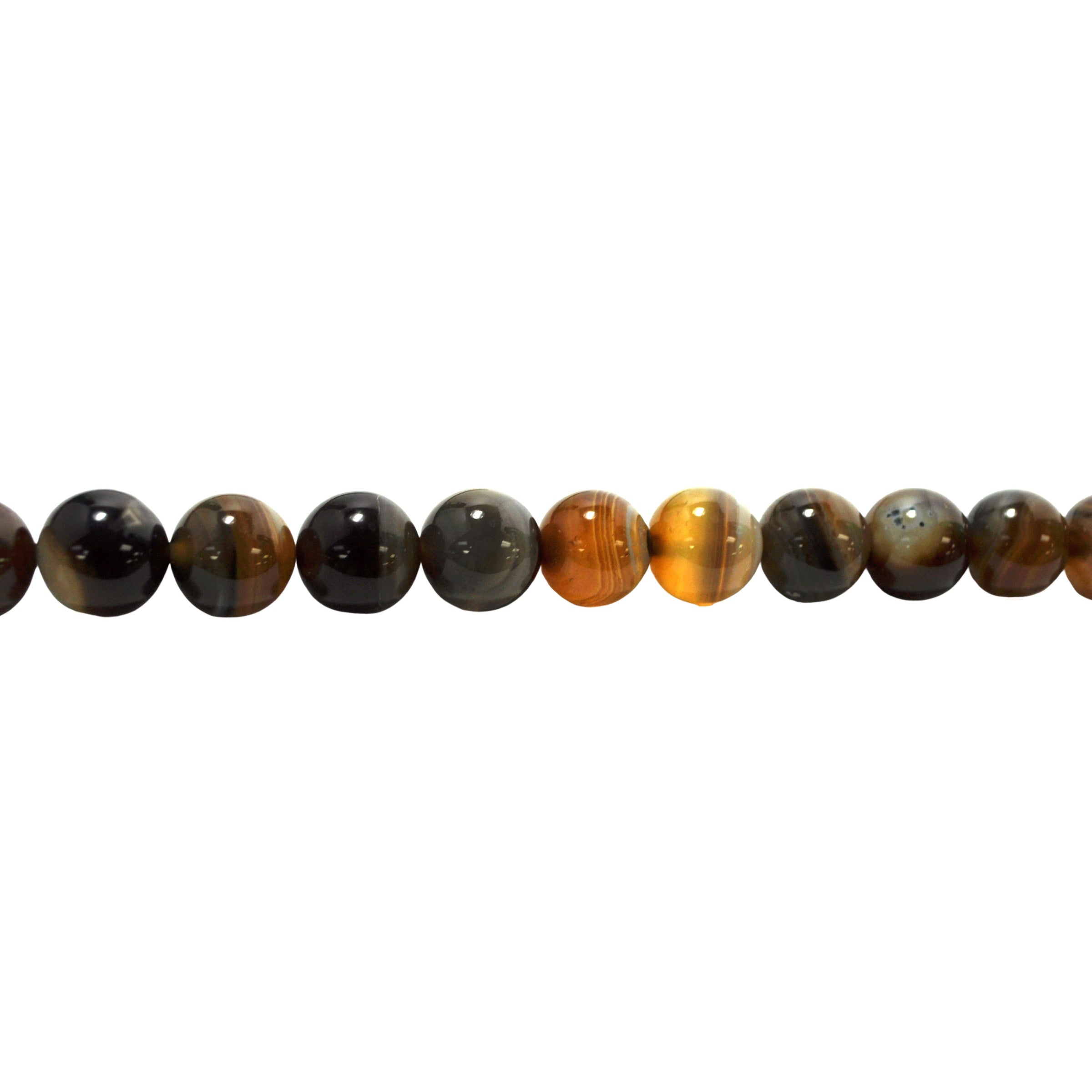 14mm Coffee Banded Agate - Round