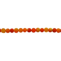 8mm Orange Frosted Cracked Agate - Round